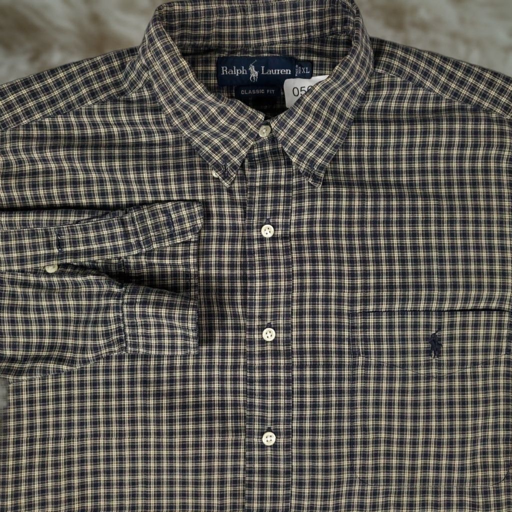 Ralph Lauren Ralph Lauren Shirt Mens XL Blue Beige Plaid Pony Casual Button Up Long Sleeve Size US XL / EU 56 / 4 - 1 Thumbnail