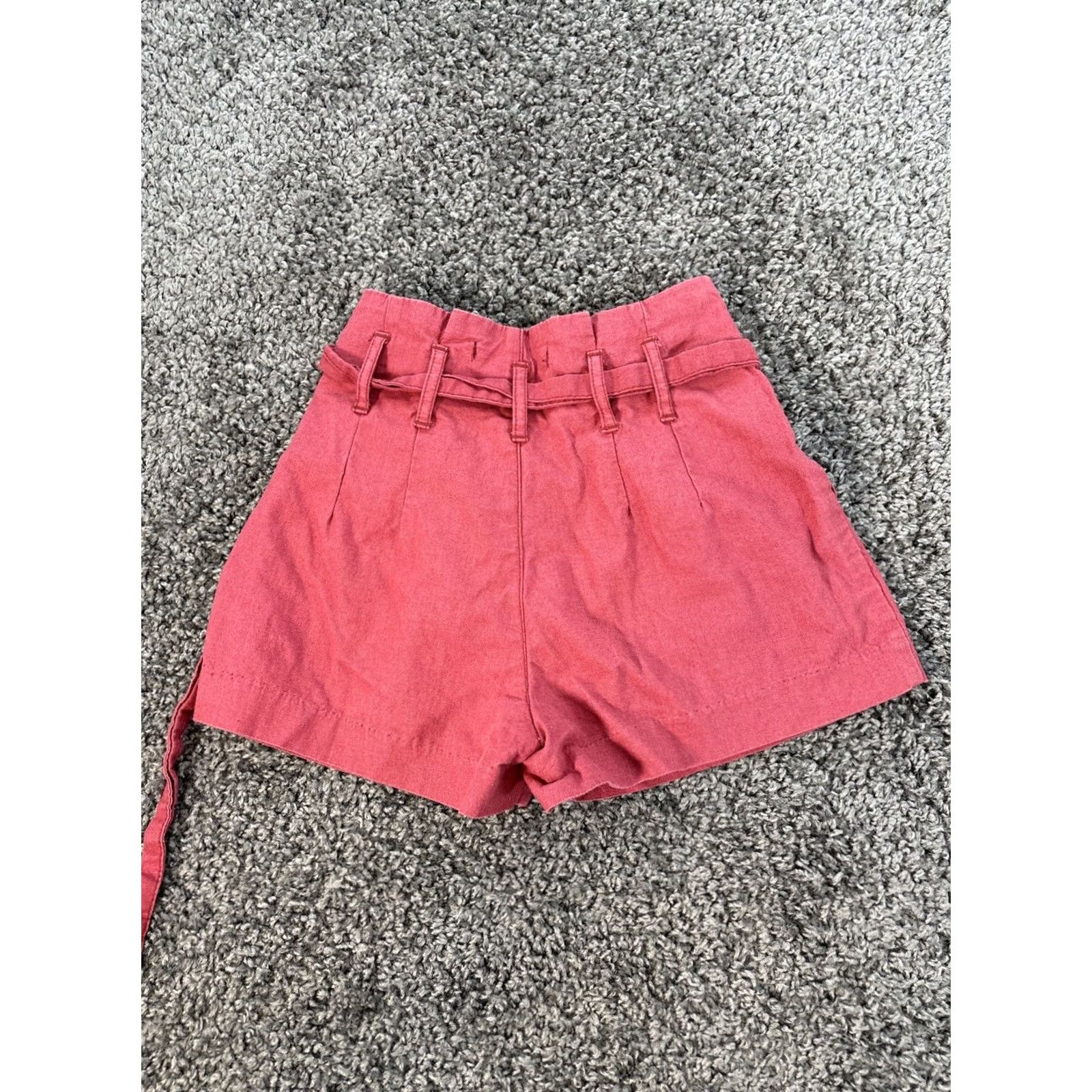 Abercrombie & Fitch VINTAGE Abercrombie Skirt Shorts Womens XXS Button Red Mini Linen Y2K Academia 2XS Womens Size 24" / US 00 / IT 34 - 6 Thumbnail