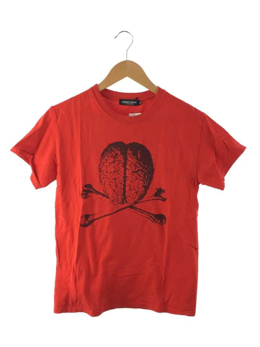 image of Undercover Brain Skull Cross Bone Tee in Red, Men's (Size Small)