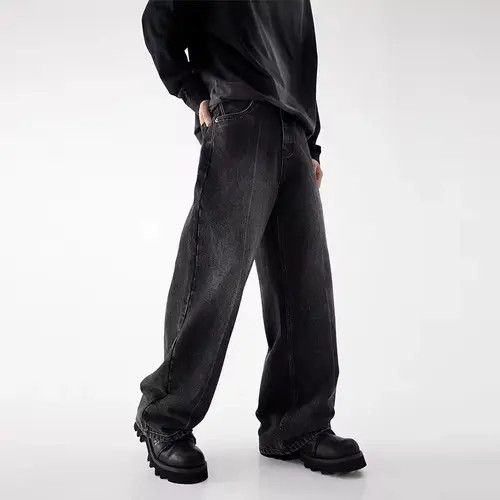 VIBE Vintage Washed Black Micro Flare Straight Jeans Size US 29 - 3 Thumbnail