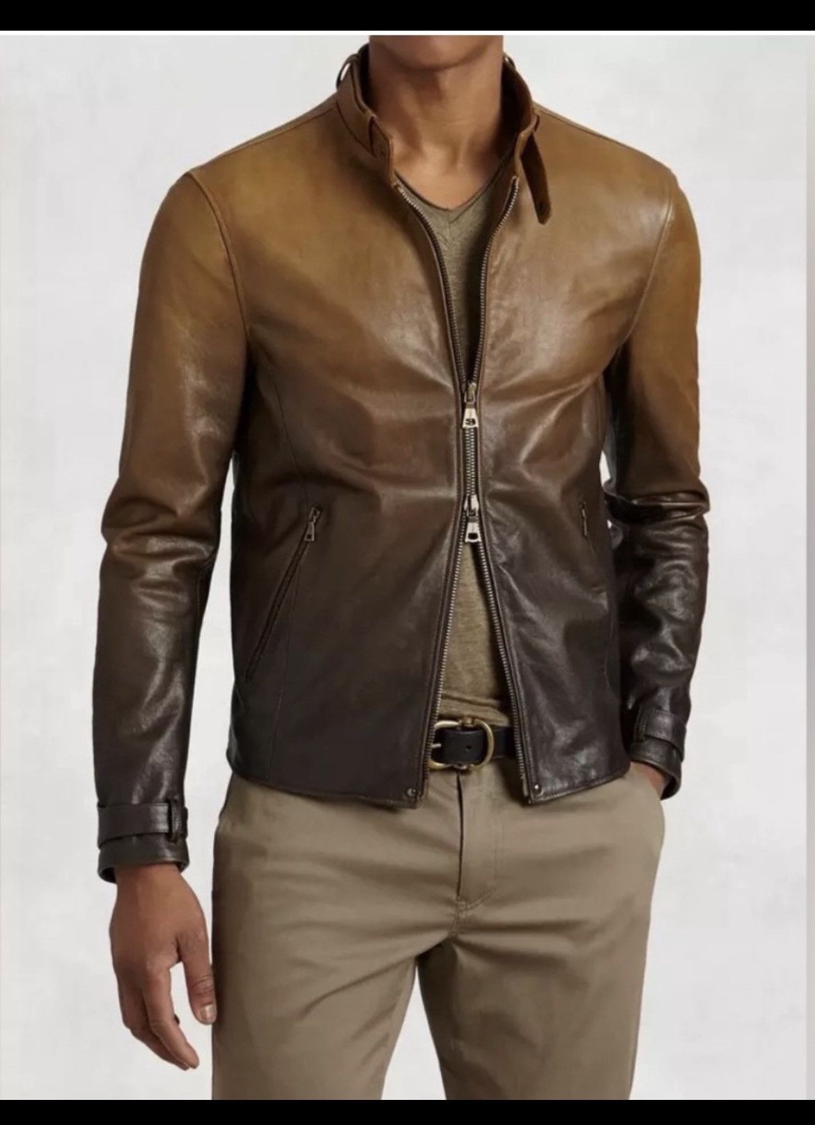 Gradient Lambskin Moto Jacket EU 48 USA 38