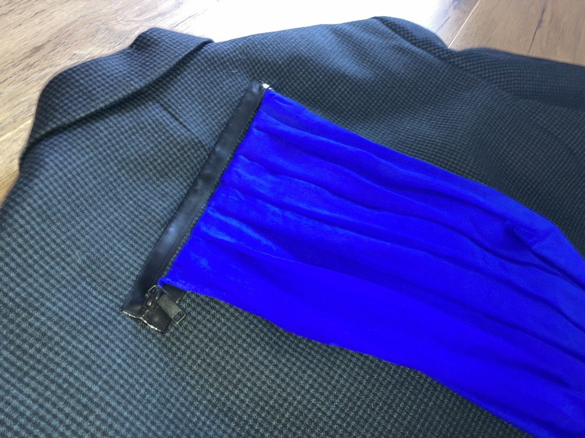 Raf Simons SS19 RUNWAY SCARF OVERSIZED SINGLE BREASTED BLACK/BLUE Size US M / EU 48-50 / 2 - 9 Thumbnail