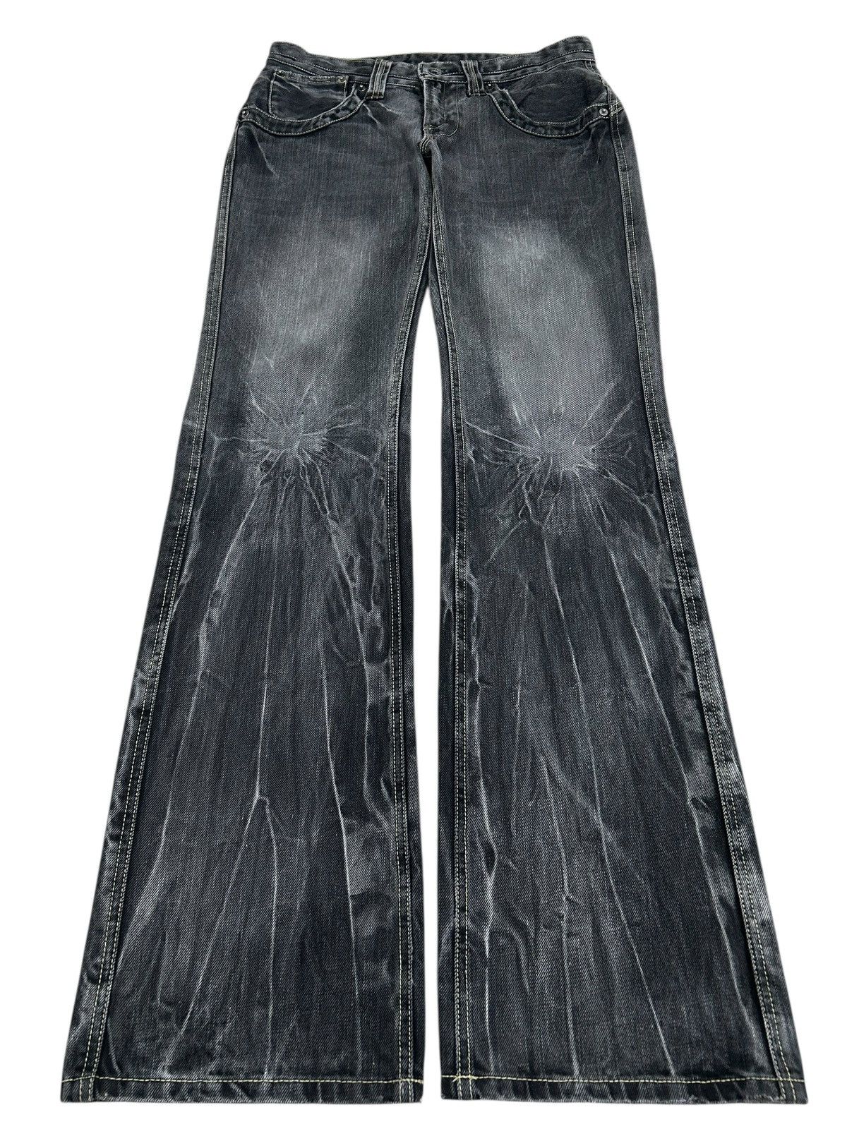 Y2k Flared Semantic Design Gray Washed