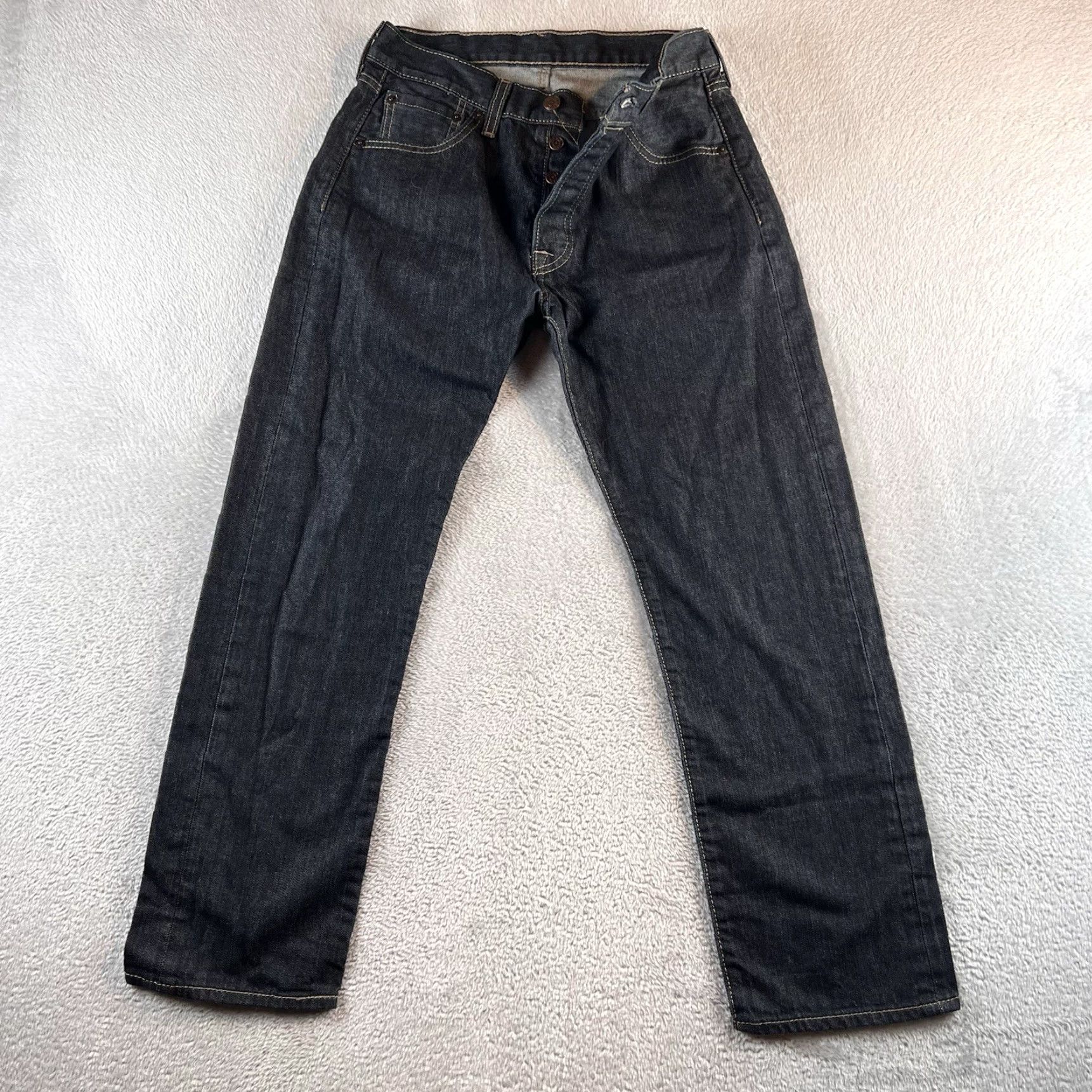 Levi's Levi’s 501 Original Fit Jeans Mens 30x30 Blue Dark Wash Straight Denim Jeans Regular Men 90s Cowboy USA Vintage No rear tag Size US 30 / EU 46 - 2 Thumbnail