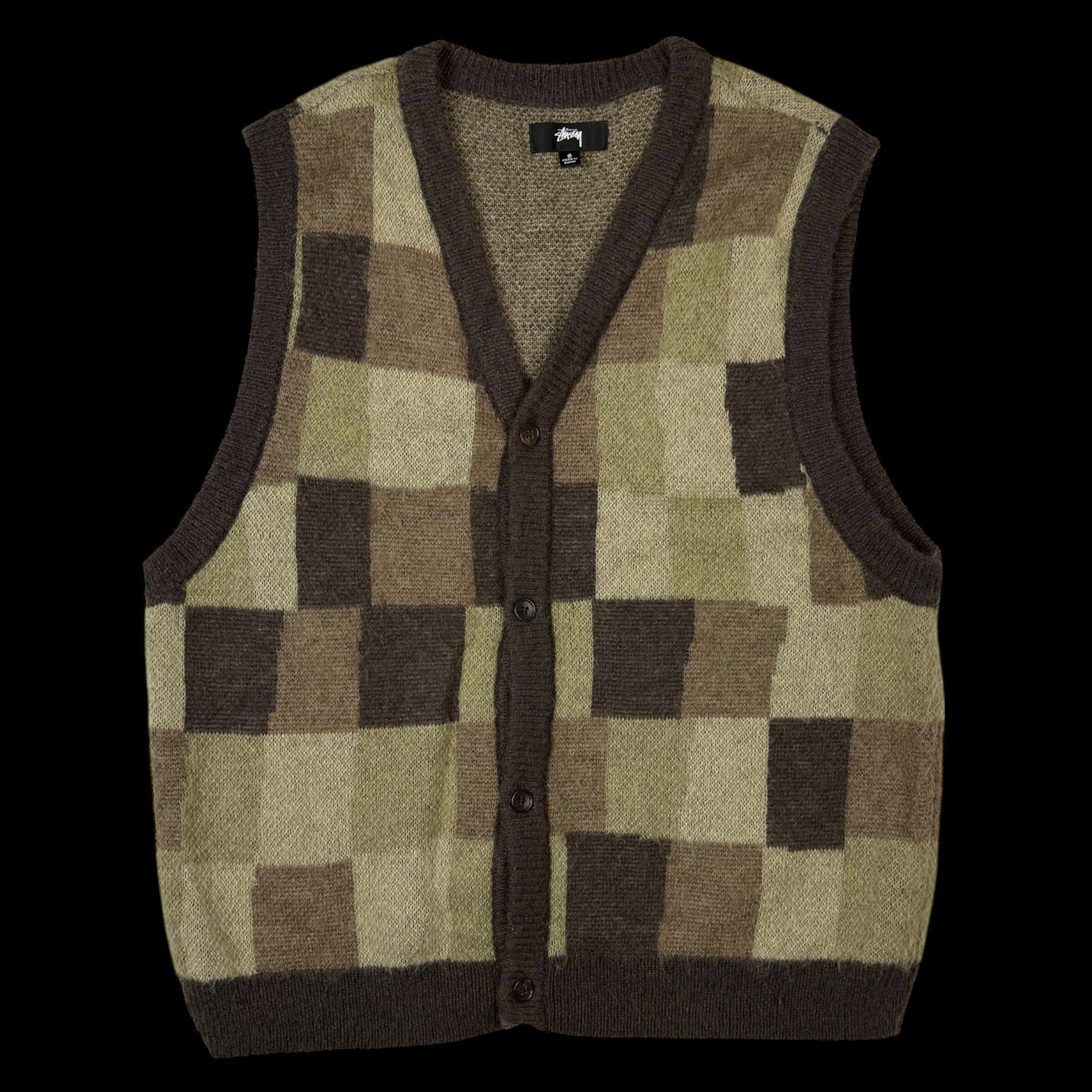 STUSSY SWEATER VEST Sサイズ Stussy Giza Sweater Vest Men's XL Sky Blue Beige Knit | eBay