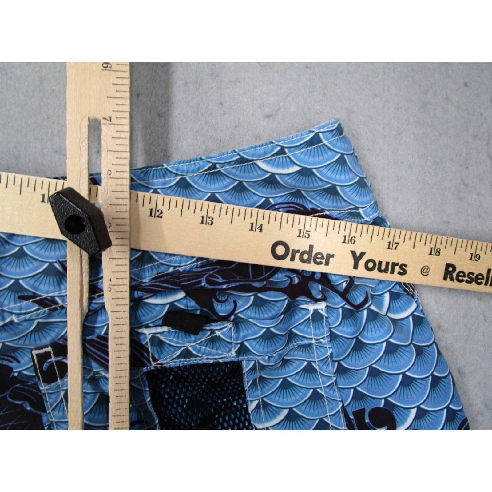 No Fear No Fear Board Shorts Mens 33 Blue Allover Coy Fish 10" Surf Swim Trunks Beach Size US 33 - 5 Thumbnail