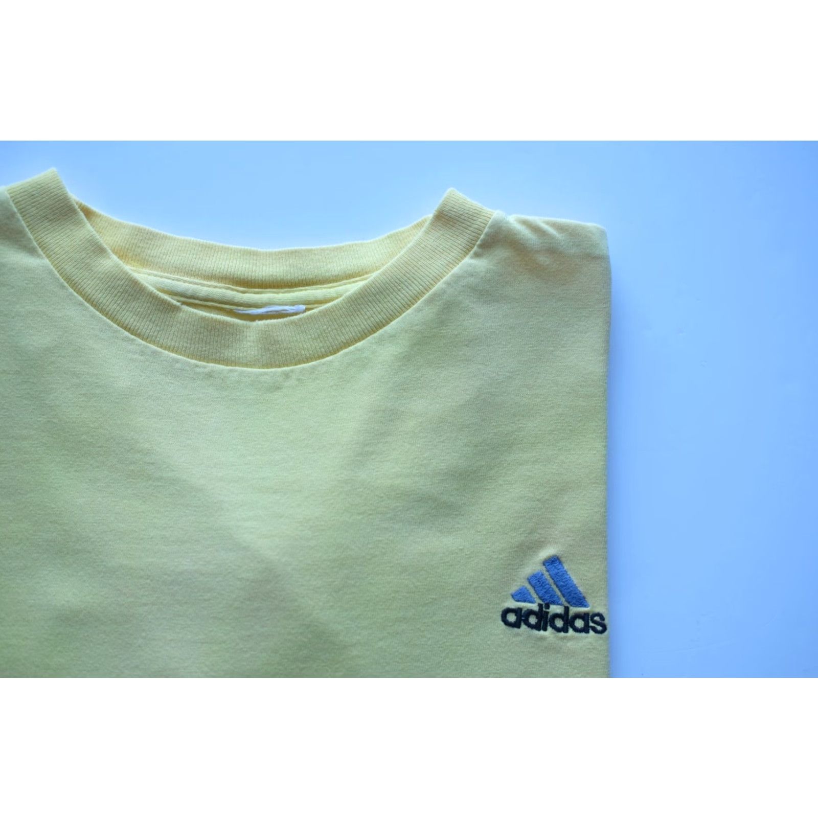 Adidas VINTAGE adidas EQUIPMENT T-Shirt Mens L Yellow 90s Y2K Distressed Cotton Long Sleeve Crew Neck Shirt Size US L / EU 52-54 / 3 - 4 Thumbnail