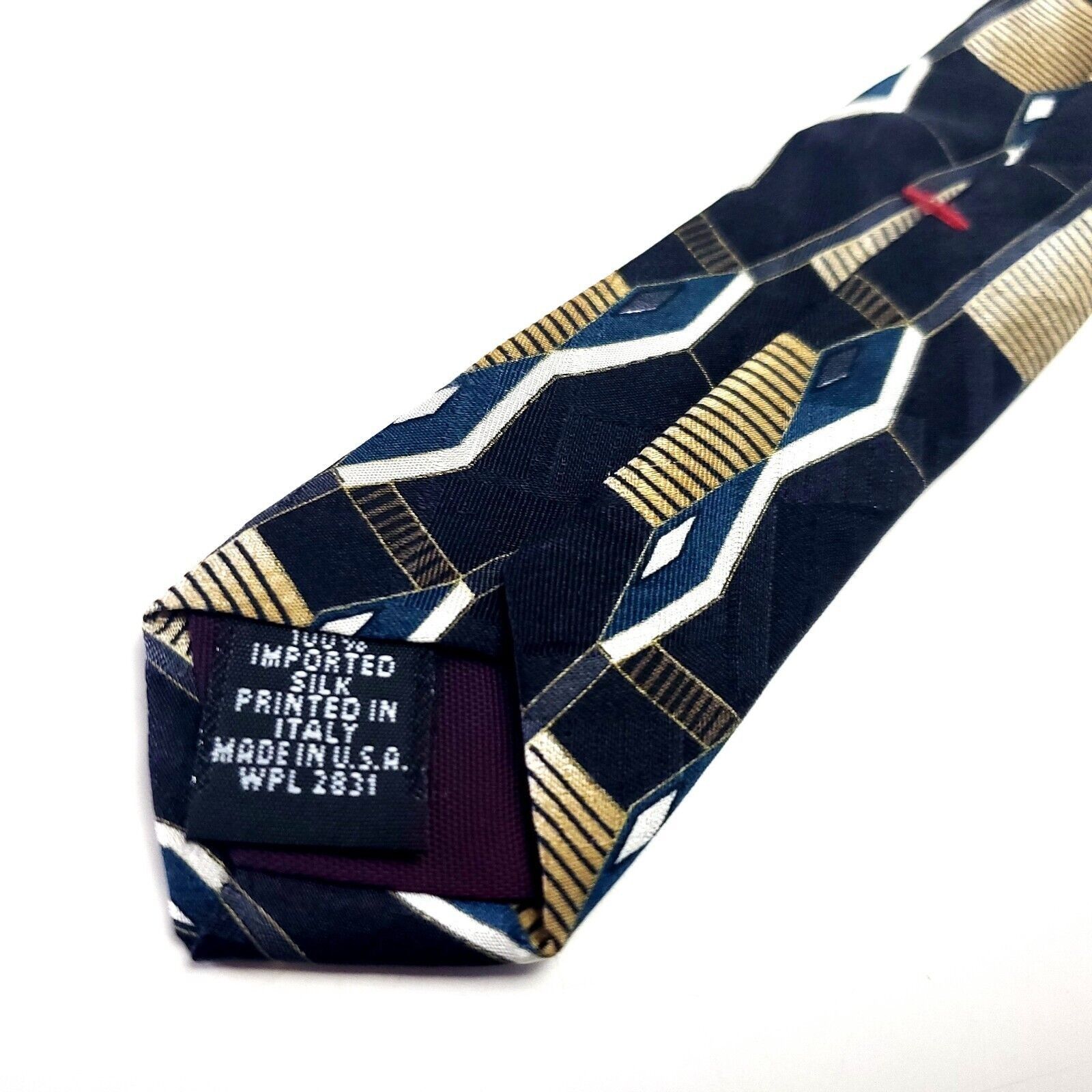 Vintage Como Collezione Black Silk Tie Woven Wide Geometric Size ONE SIZE - 5 Thumbnail