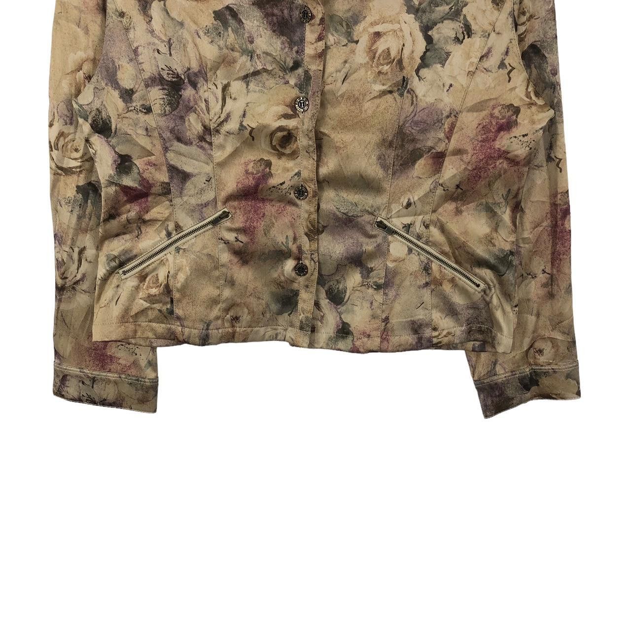 Other Vintage SIL NOIR PARIS Bed Of Roses Floral AOP Jacket Coat Size M / US 6-8 / IT 42-44 - 5 Thumbnail
