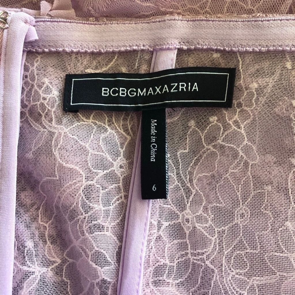 Bcbgmaxazria BCBG Max Azria Corset Gown 3D Floral Lace Sheer Pink Lilac 6 Size M / US 6-8 / IT 42-44 - 14 Thumbnail