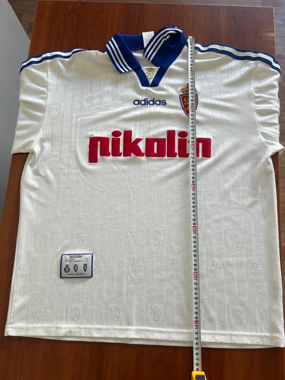 Vintage 1997/98 REAL ZARAGOZA HOME SOCCER JERSEY FOOTBALL SHIRT SZ L Size US L / EU 52-54 / 3 - 16 Thumbnail