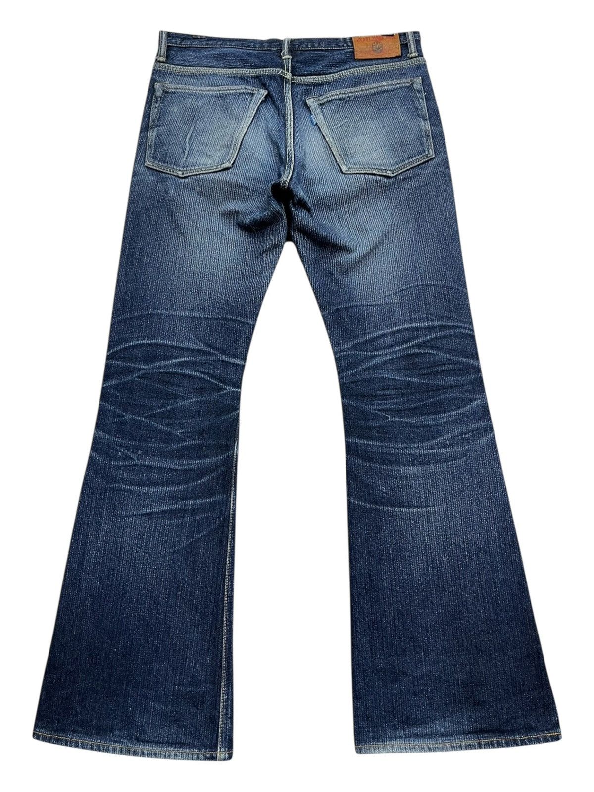 Indigo FYE🔥Vintage CHANNEL GRAPH KOJIMA JAPAN Perfect FLARE Denim Size US 31 - 2 Thumbnail