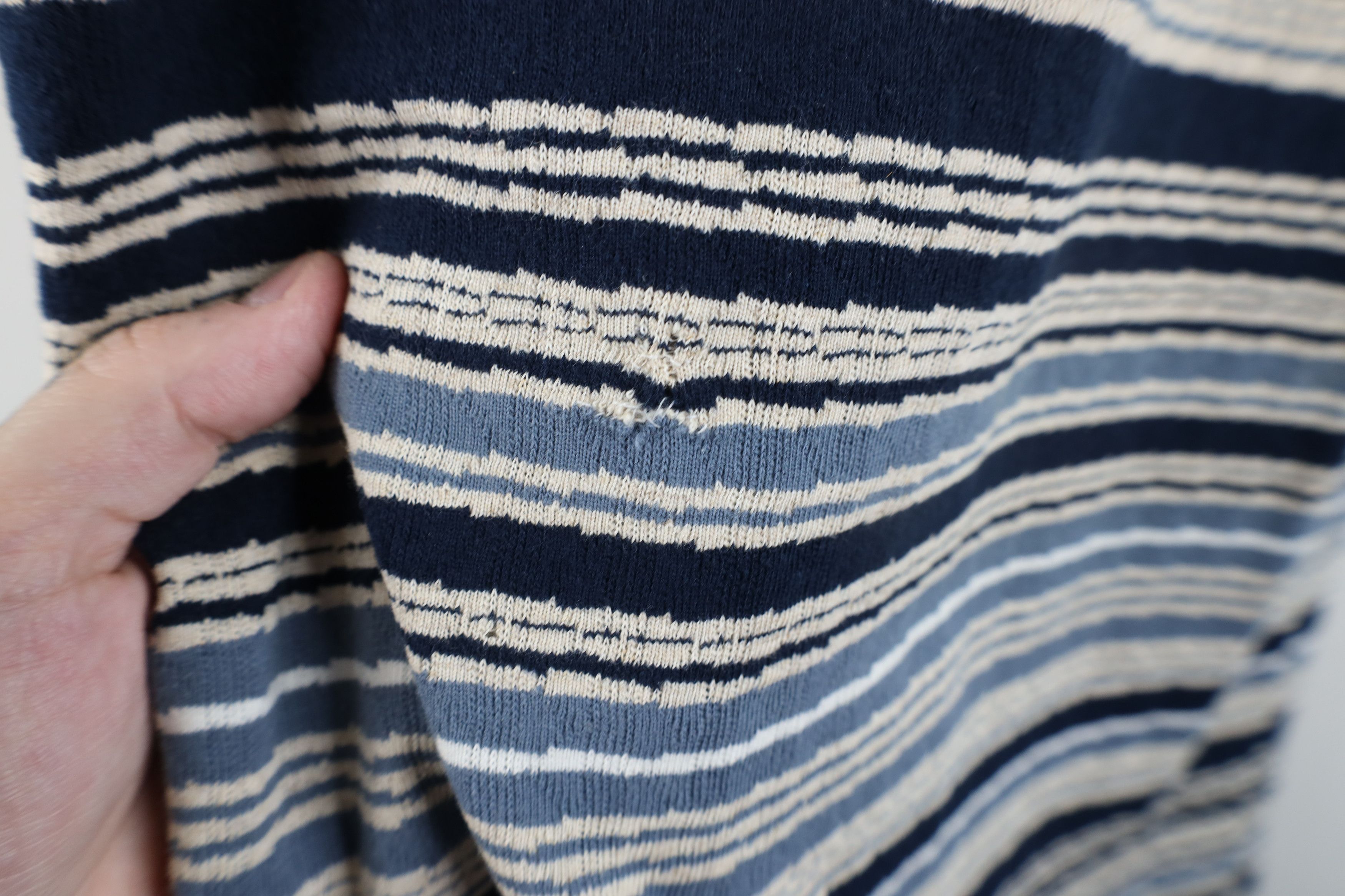 Vintage Vintage 90s Streetwear Baggy Striped Knit Golf Polo Shirt Size US L / EU 52-54 / 3 - 5 Thumbnail