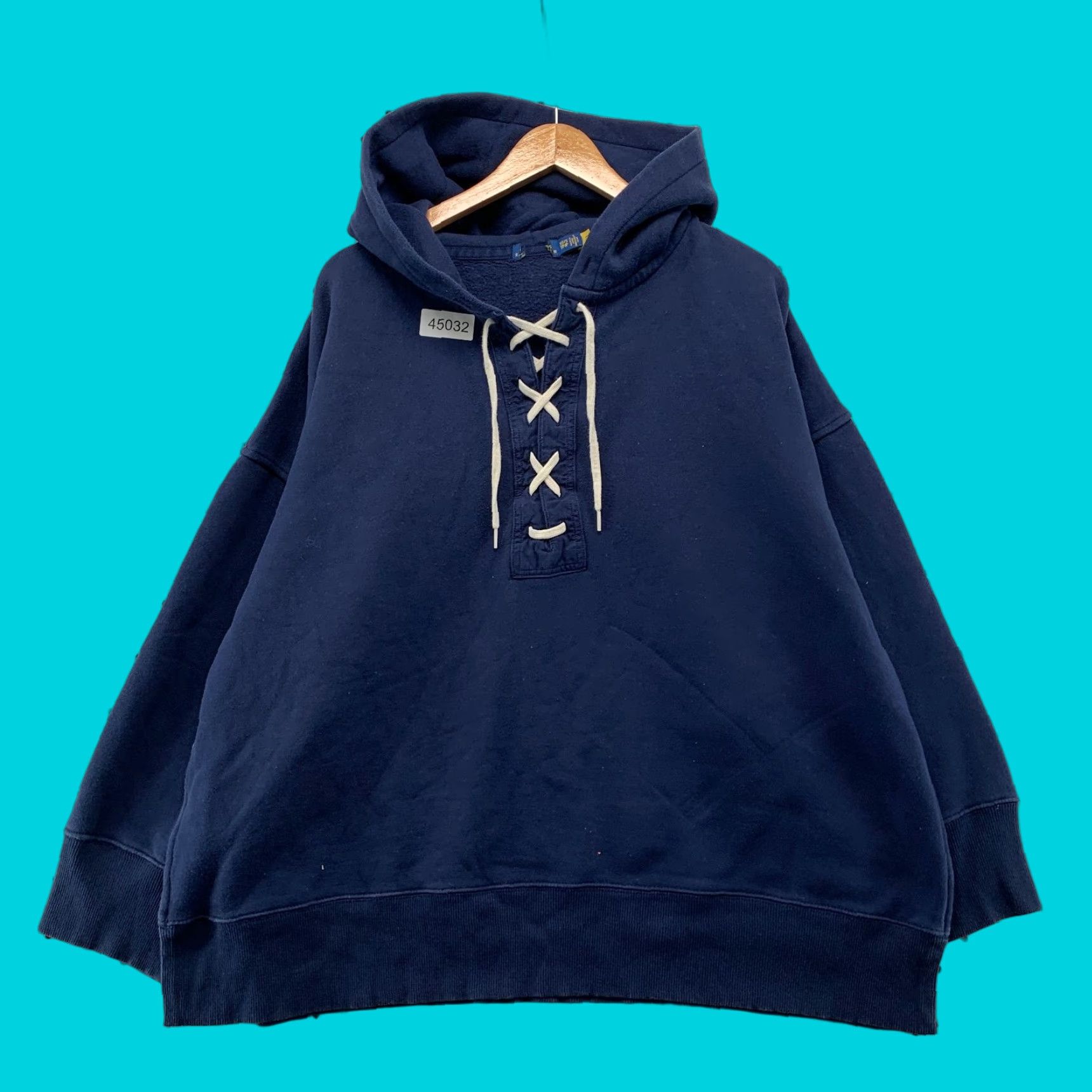 Polo Ralph Lauren Polo Ralph Lauren Sweatshirt Womens XS Hooded Lace Up Side Slit Oversized Size XS / US 0-2 / IT 36-38 - 1 Thumbnail