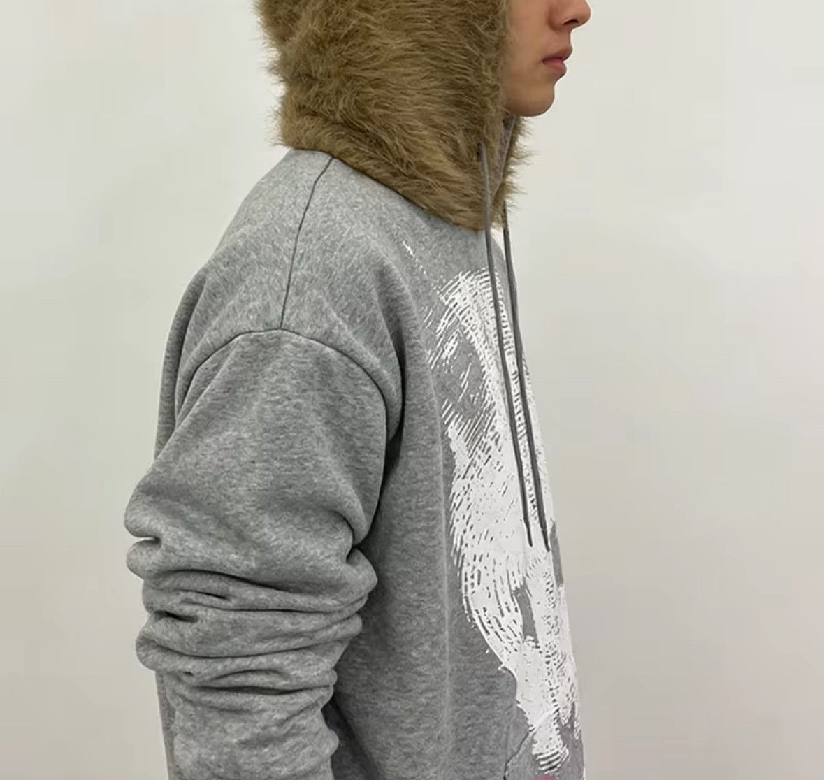 Other Fashion Punk Y2K Goth Grunge Cat Print Fur Hoodies Size US L / EU 52-54 / 3 - 2 Thumbnail