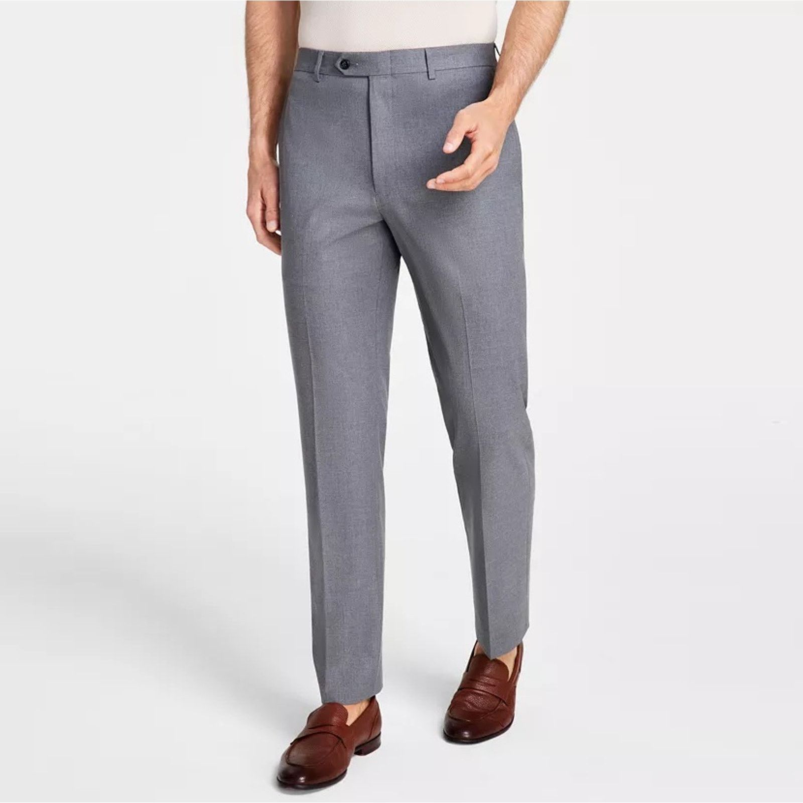 Michael Kors Michael Kors Men's Light Grey Stretch Dress Pants Size 33x32 Size US 33 - 2 Thumbnail
