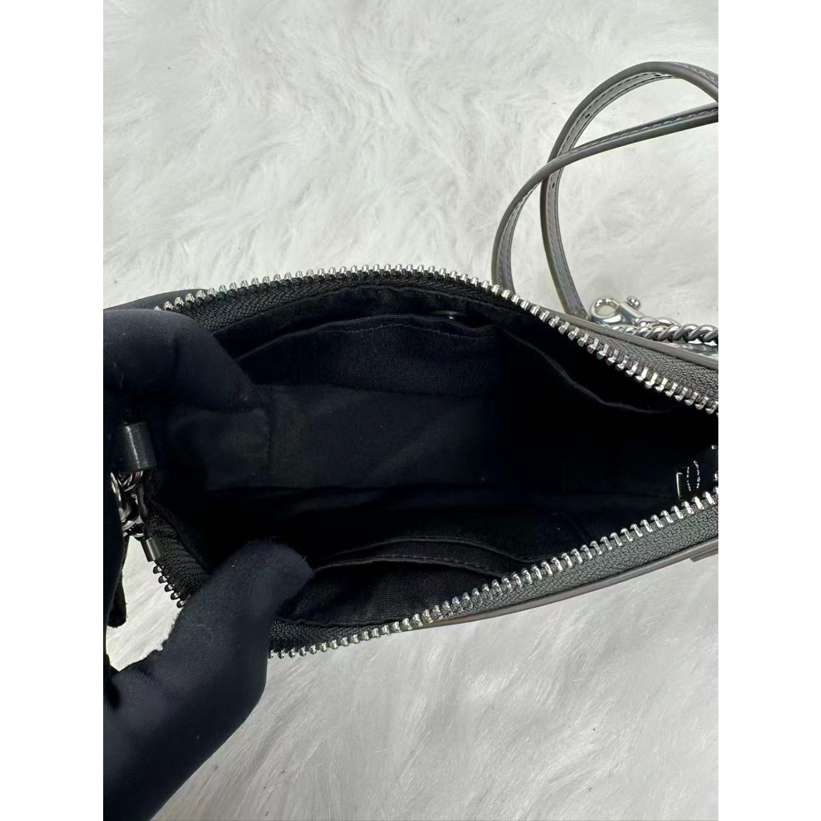 Coach Coach Teri Mini Crossbody Shoulder Silver Metallic Gunmetal Size ONE SIZE - 9 Thumbnail