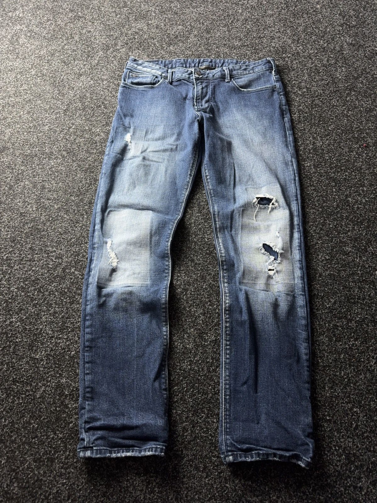 Armani Exchange Vintage 00s Emporio Armani Italy Y2K Distressed Jeans W34 Size US 34 / EU 50 - 1 Thumbnail