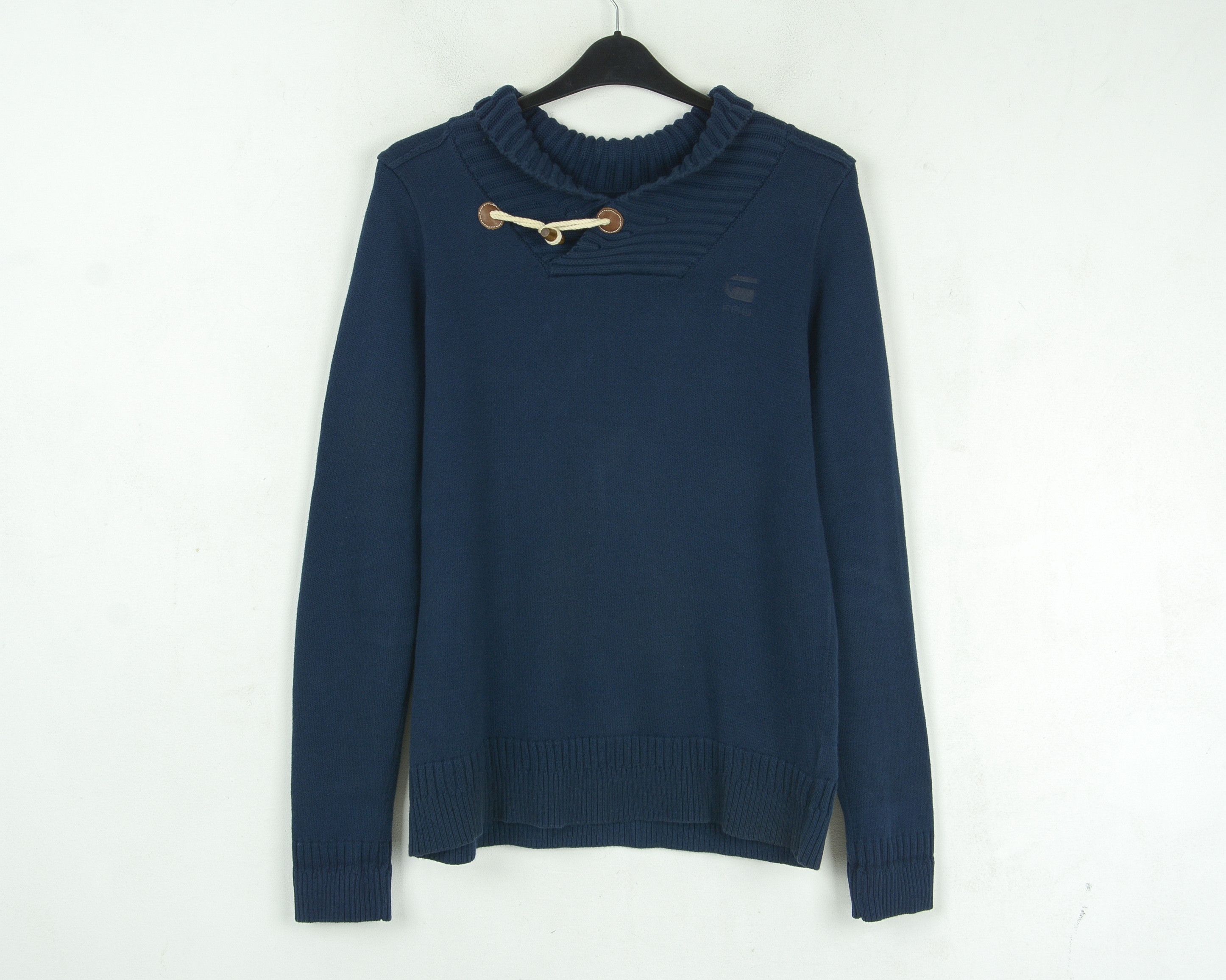 G-Star Marei Shawl M Knit Jumper Sweater Pullover Blue Sweatshirt Size US M / EU 48-50 / 2 - 1 Thumbnail