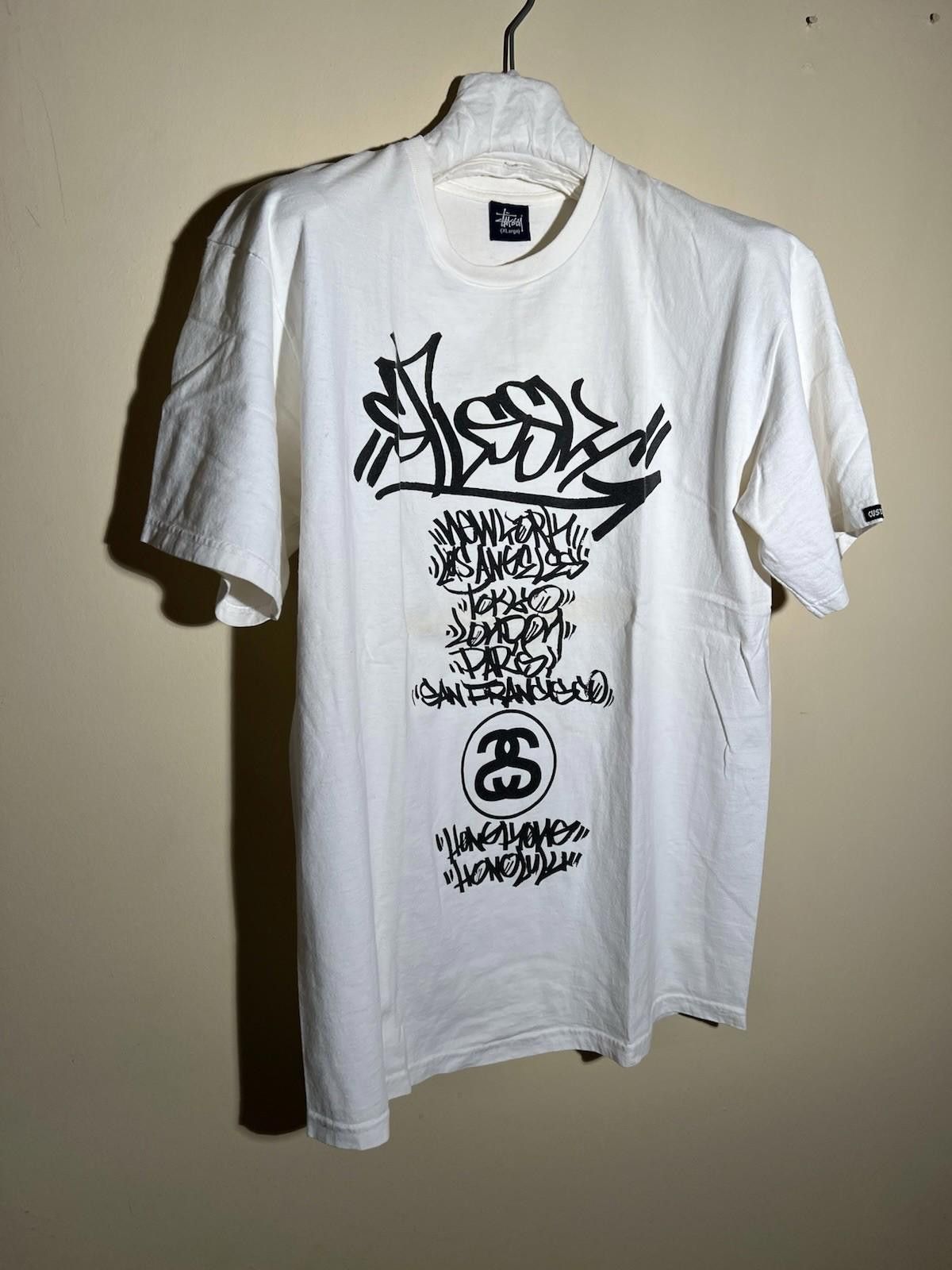 Stussy Vintage Stussy x Slick World Tour Tee Shirt CUSTOMADE Size US XL / EU 56 / 4 - 3 Thumbnail