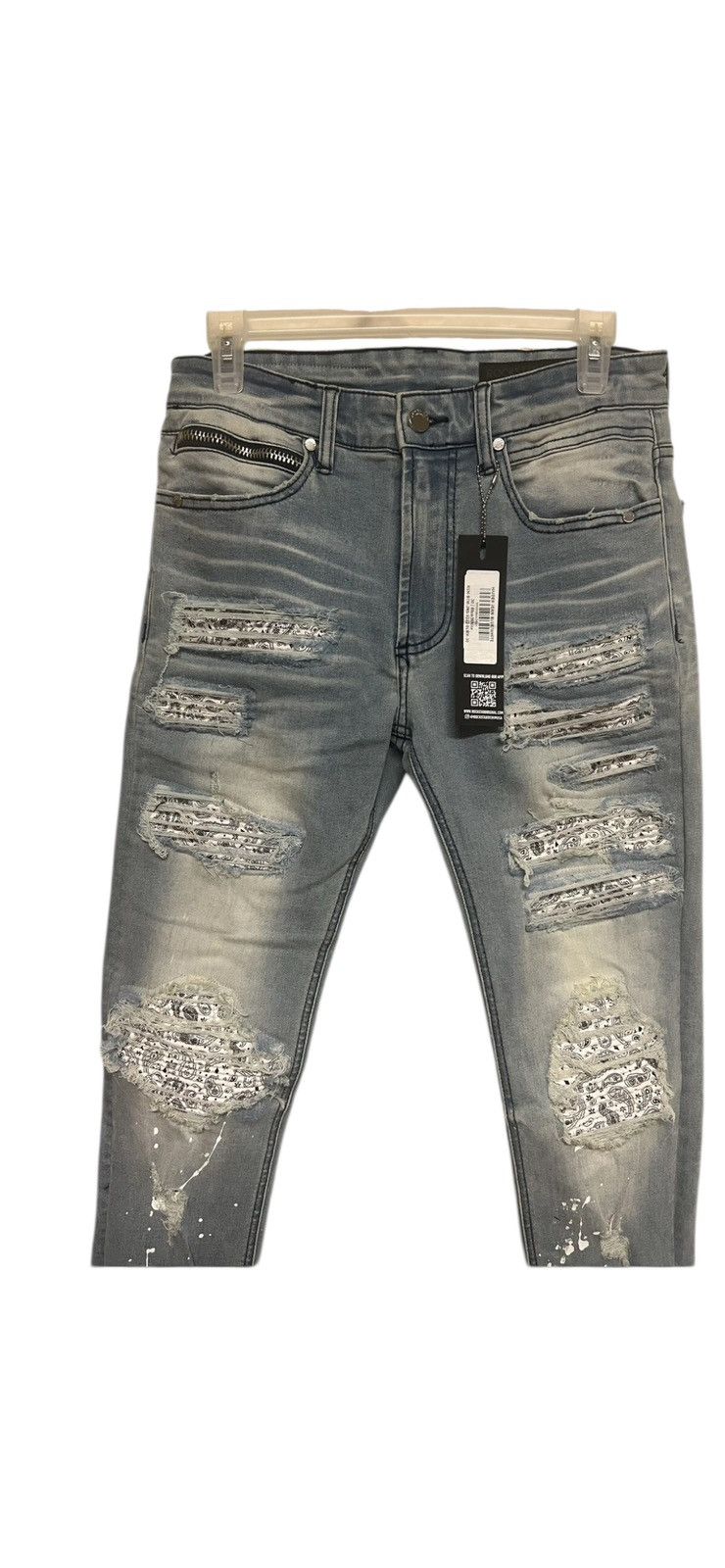 Rockstar Games Rockstar Patchwork Jeans Ripped Bleached Jeans Slim Sz 30 Size US 30 / EU 46 - 3 Thumbnail