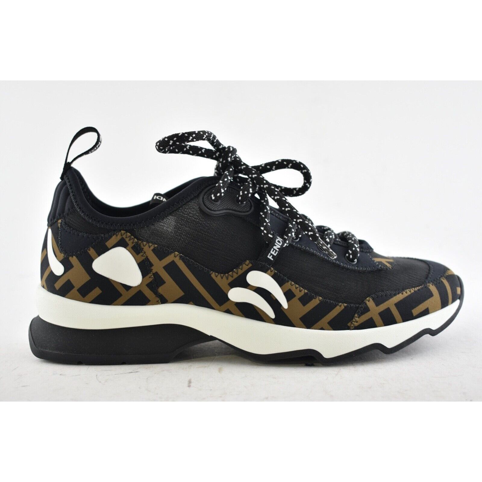 Fendi Fendi Logo Black Brown White Low Top Trainer Sneaker 36.5 Size US 6.5 / IT 36.5 - 3 Thumbnail