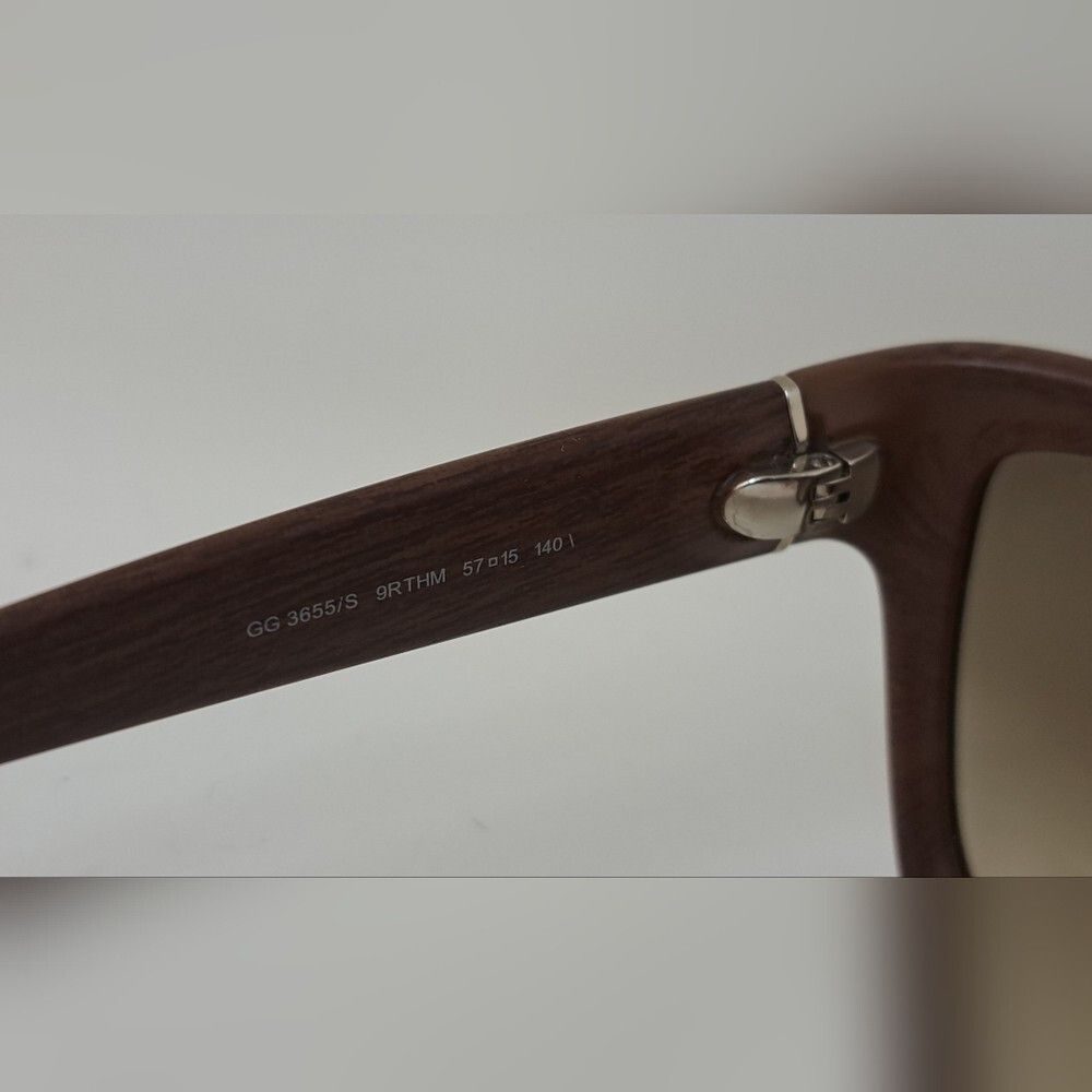 Gucci Gucci Women's Sunglasses Wood Grain Polarized Square GG 365 Size ONE SIZE - 4 Thumbnail