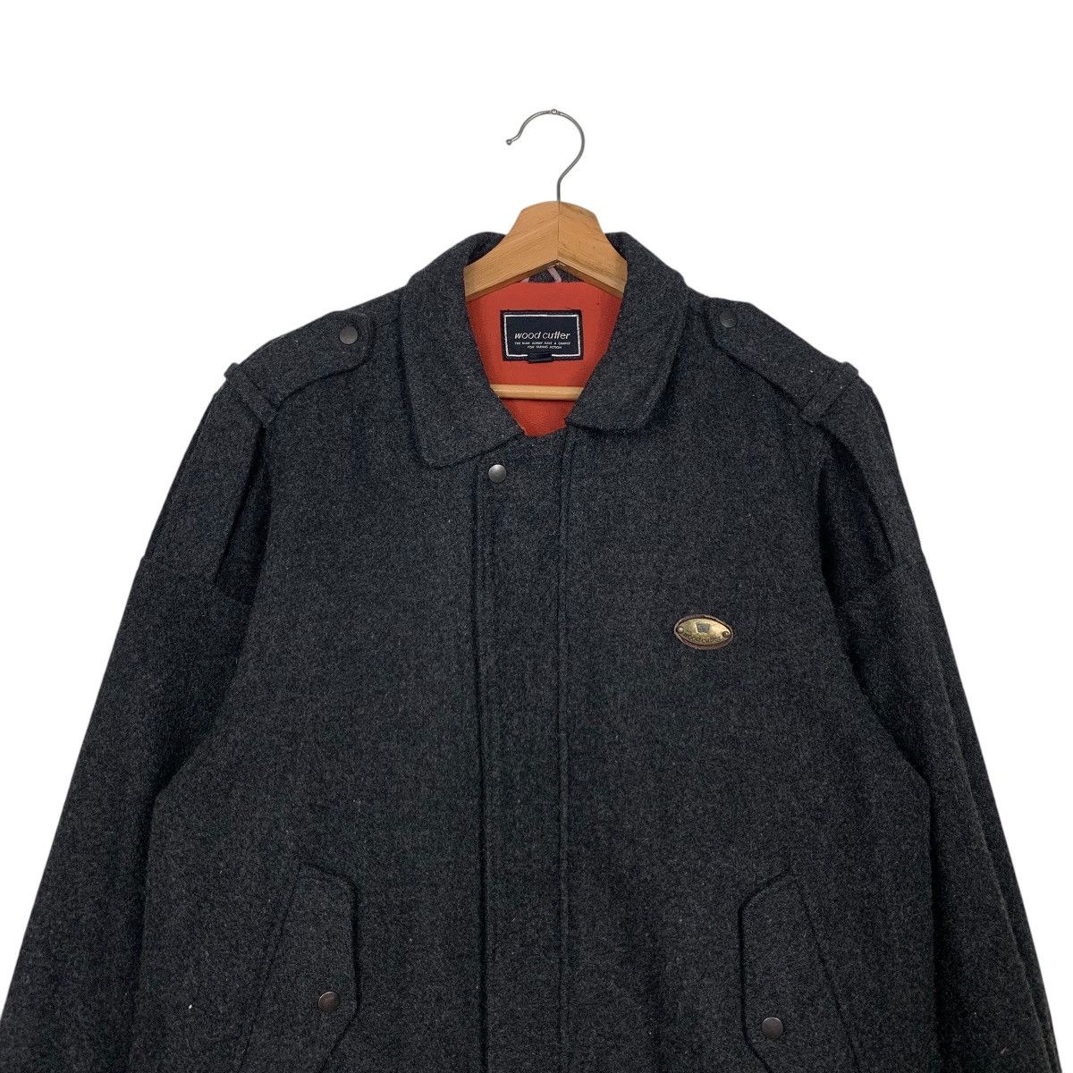 Japanese Brand Vintage 90’s WOOD CUTTER Wool Casual Jacket #2460-C110 Size US M / EU 48-50 / 2 - 2 Thumbnail