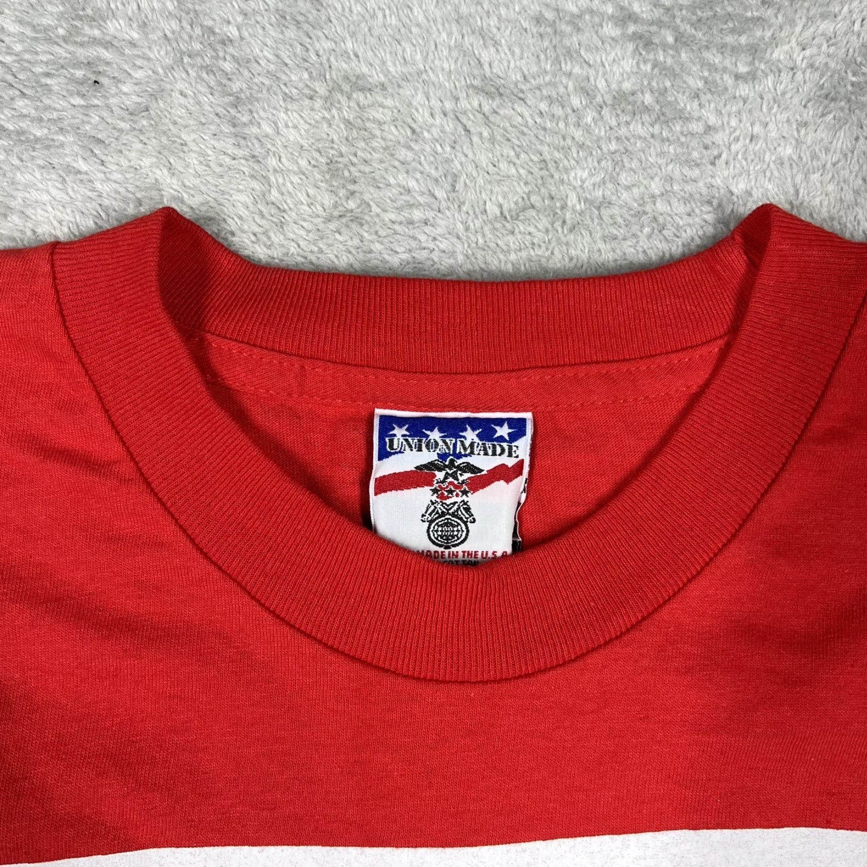 Vintage Union Made “One Job Should Be Enough” Shirt Mens Large Red Cotton Crew Neck Short Sleeve Size US L / EU 52-54 / 3 - 6 Thumbnail