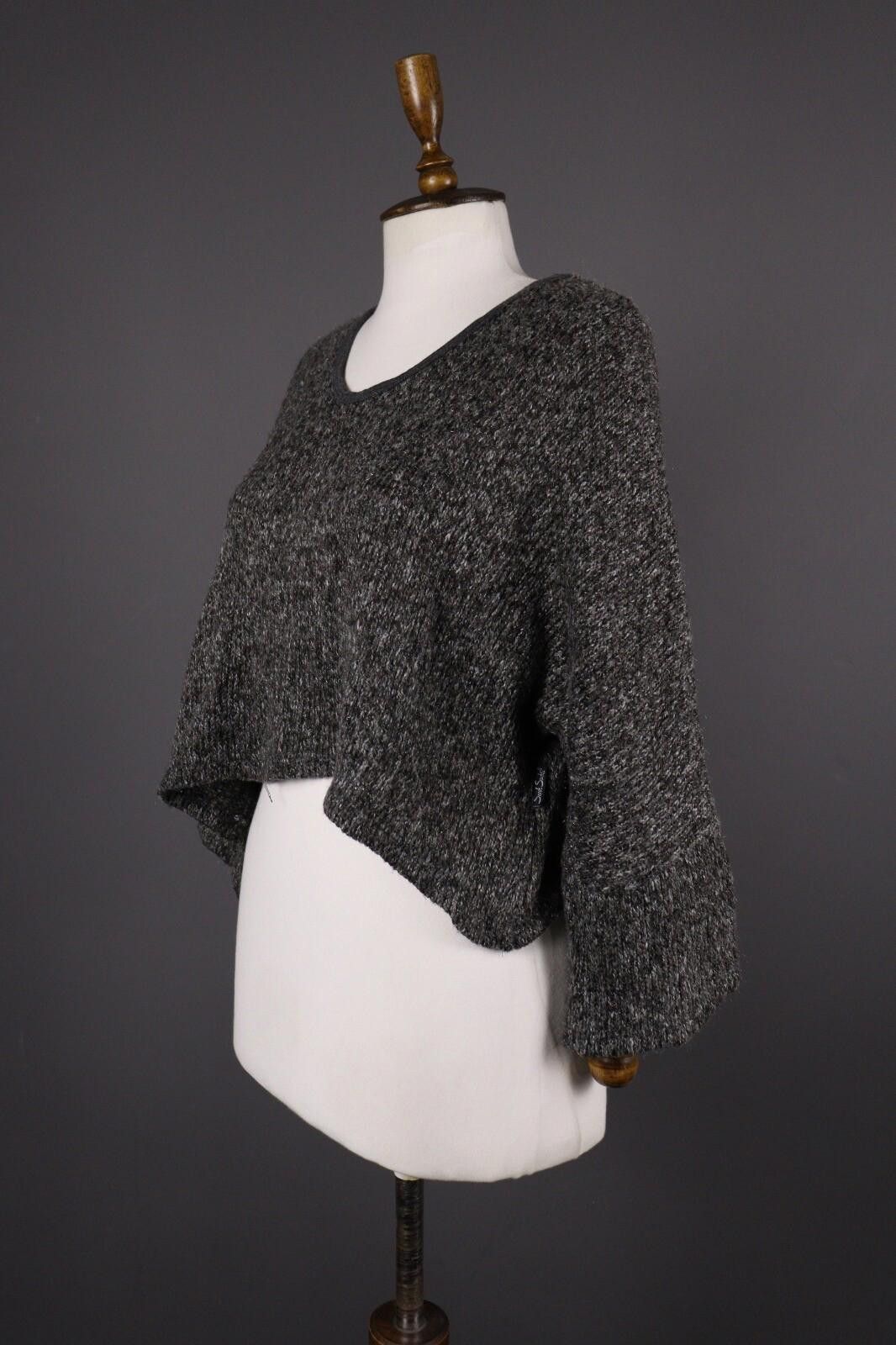 Designer Sarah Santos Gray Wool Oversized Sweater Size XЧXL / 3XL Size 3XL / US 20-22 - 4 Thumbnail