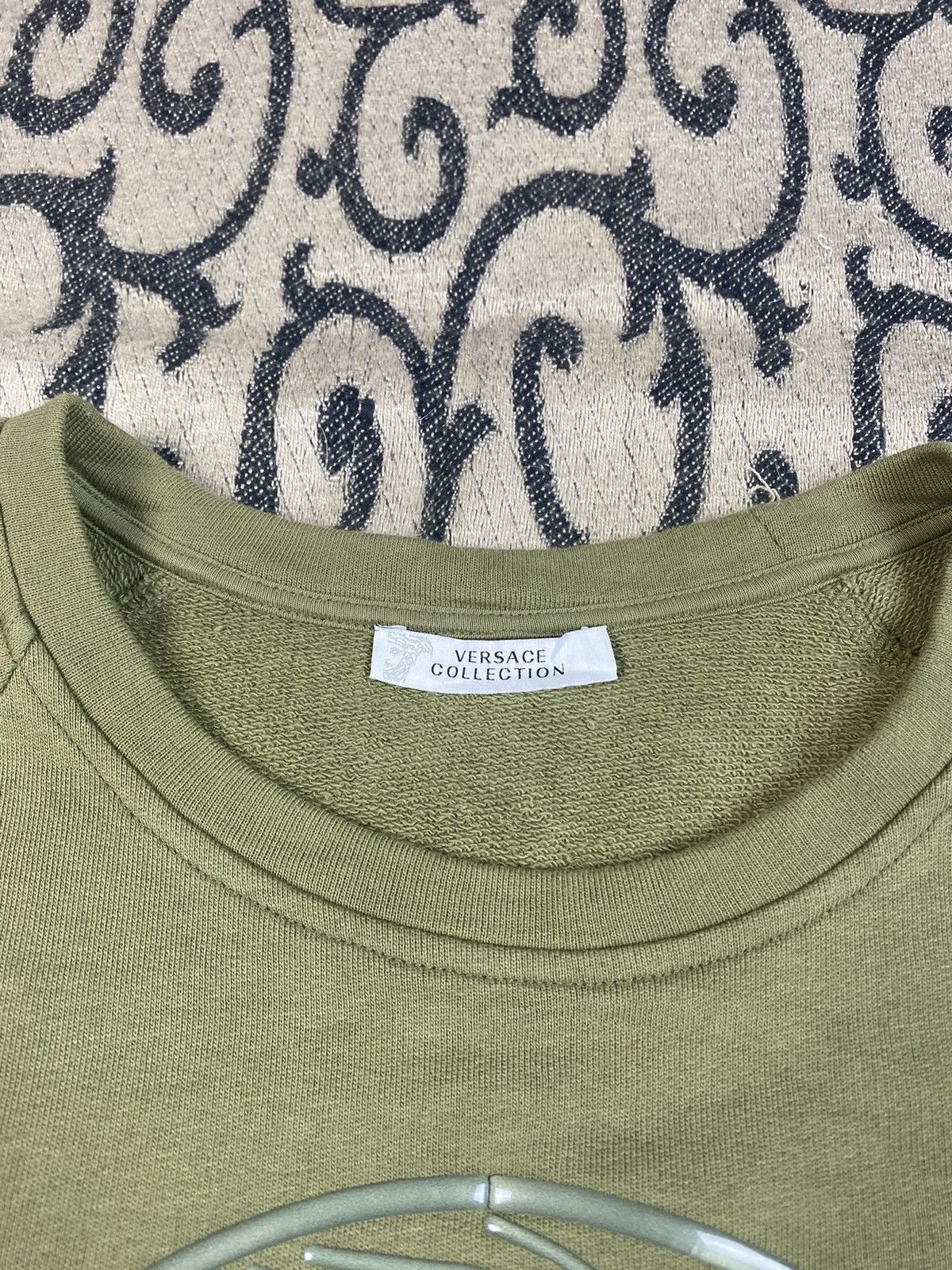 Versace × Versace Jeans Couture Versace Collection Medusa Khaki Big Logo Sweatshirt Size US L / EU 52-54 / 3 - 4 Thumbnail