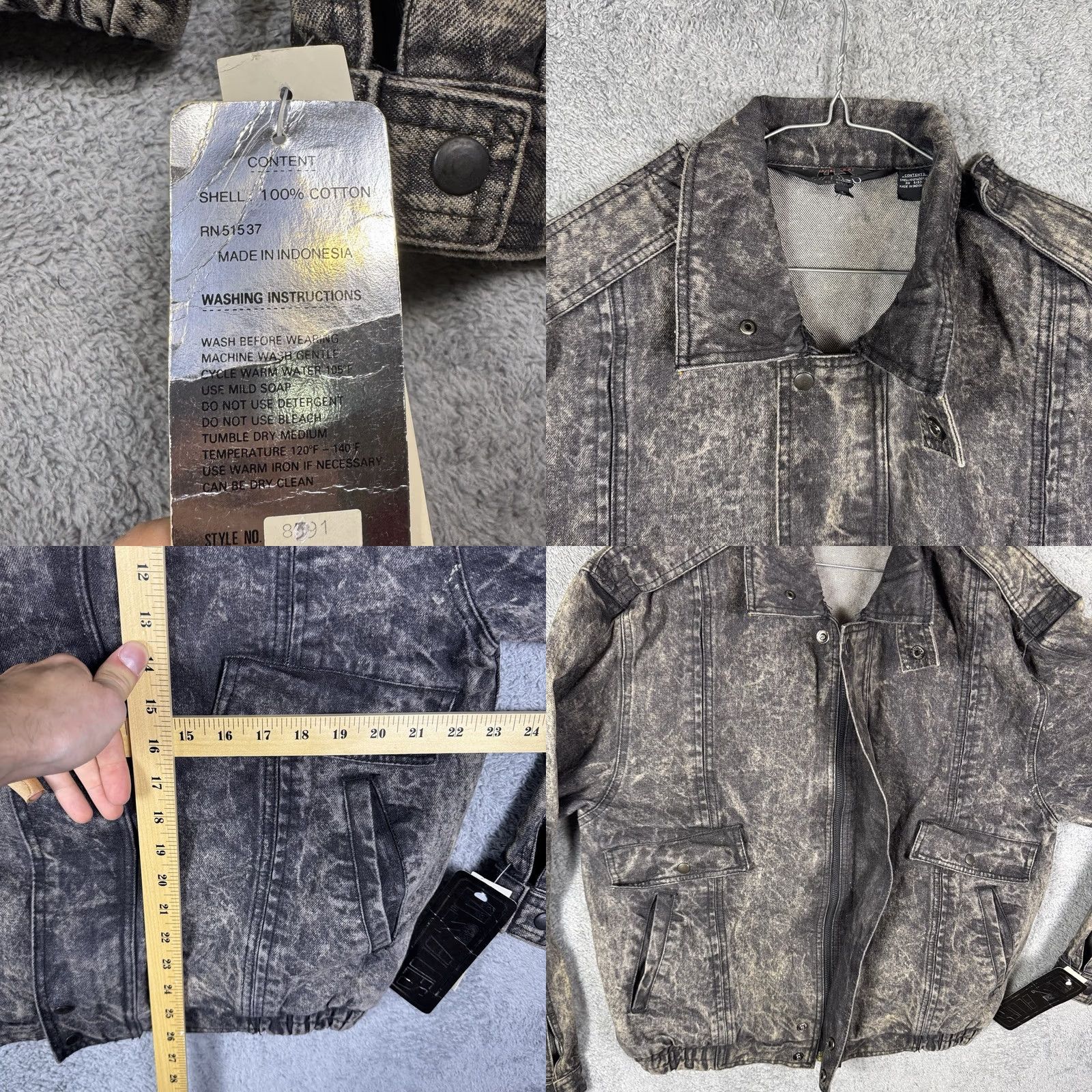 Lee VINTAGE Lee Denim Jacket Mens L Trucker Cargo Acid Wash Army Grateful Dead Jacket Size US L / EU 52-54 / 3 - 8 Thumbnail