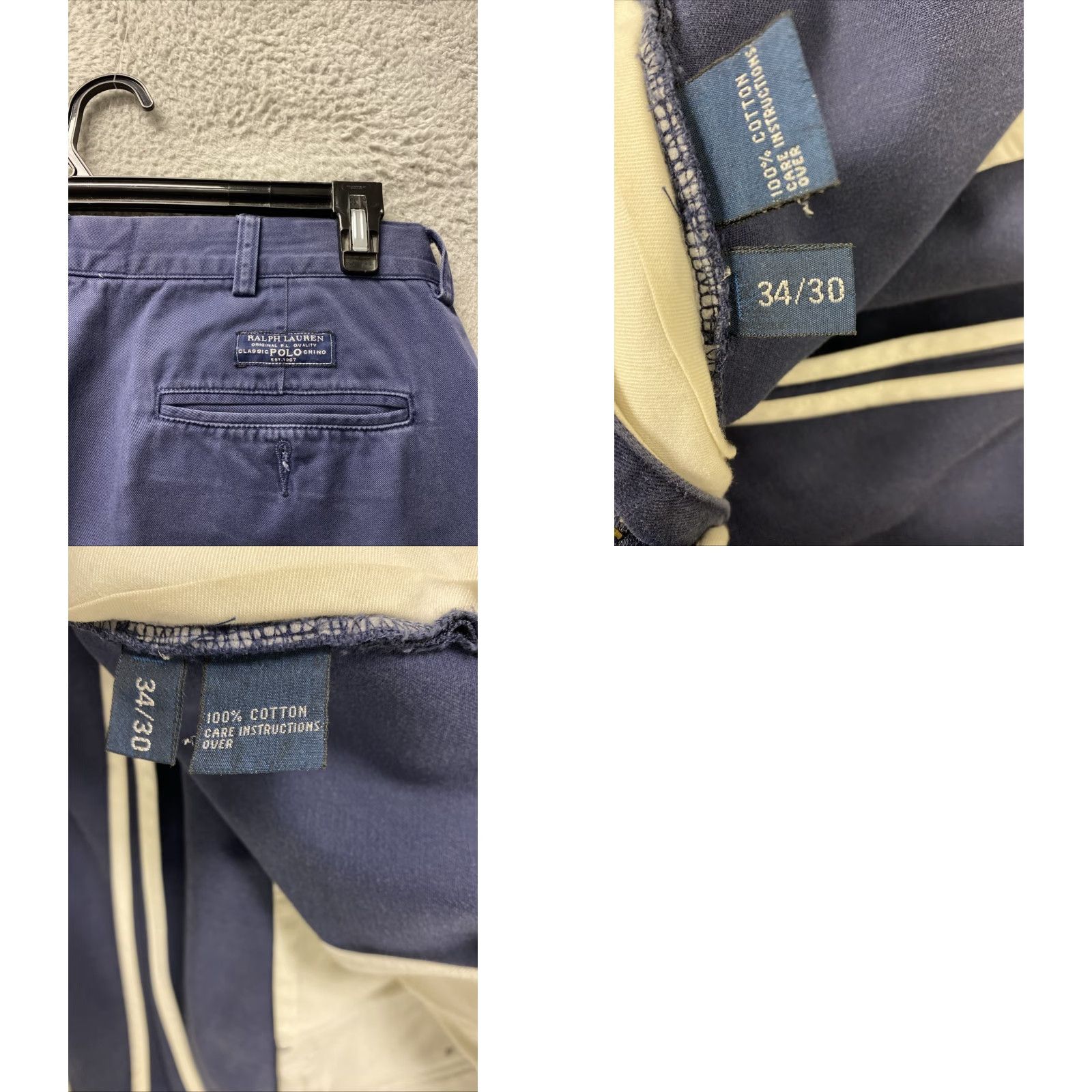 Polo Ralph Lauren VINTAGE Polo Ralph Lauren Chino Pants Mens 34 Inseam 30 Washed Dark Blue 90s Preppy USA Mens Size US S / EU 44-46 / 1 - 8 Thumbnail