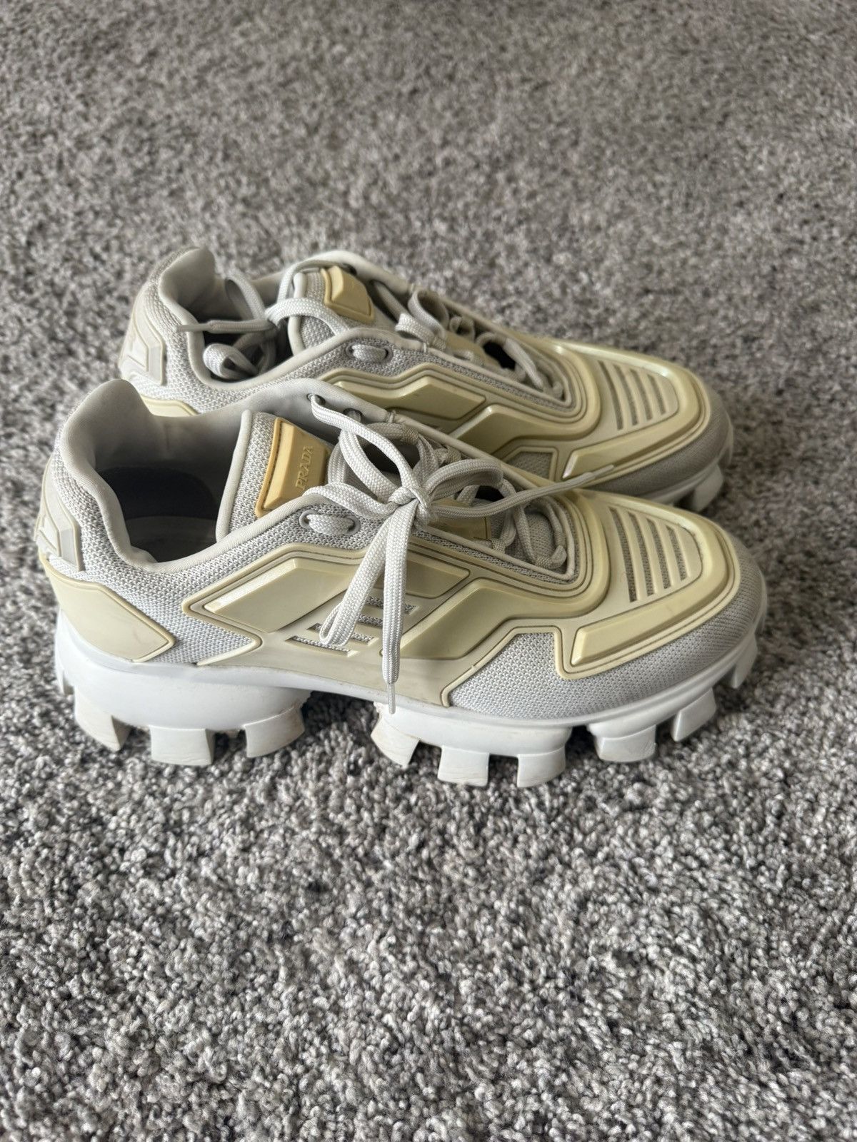 Prada Grey and cream prada shoes Size US 8 / EU 41 - 1 Thumbnail
