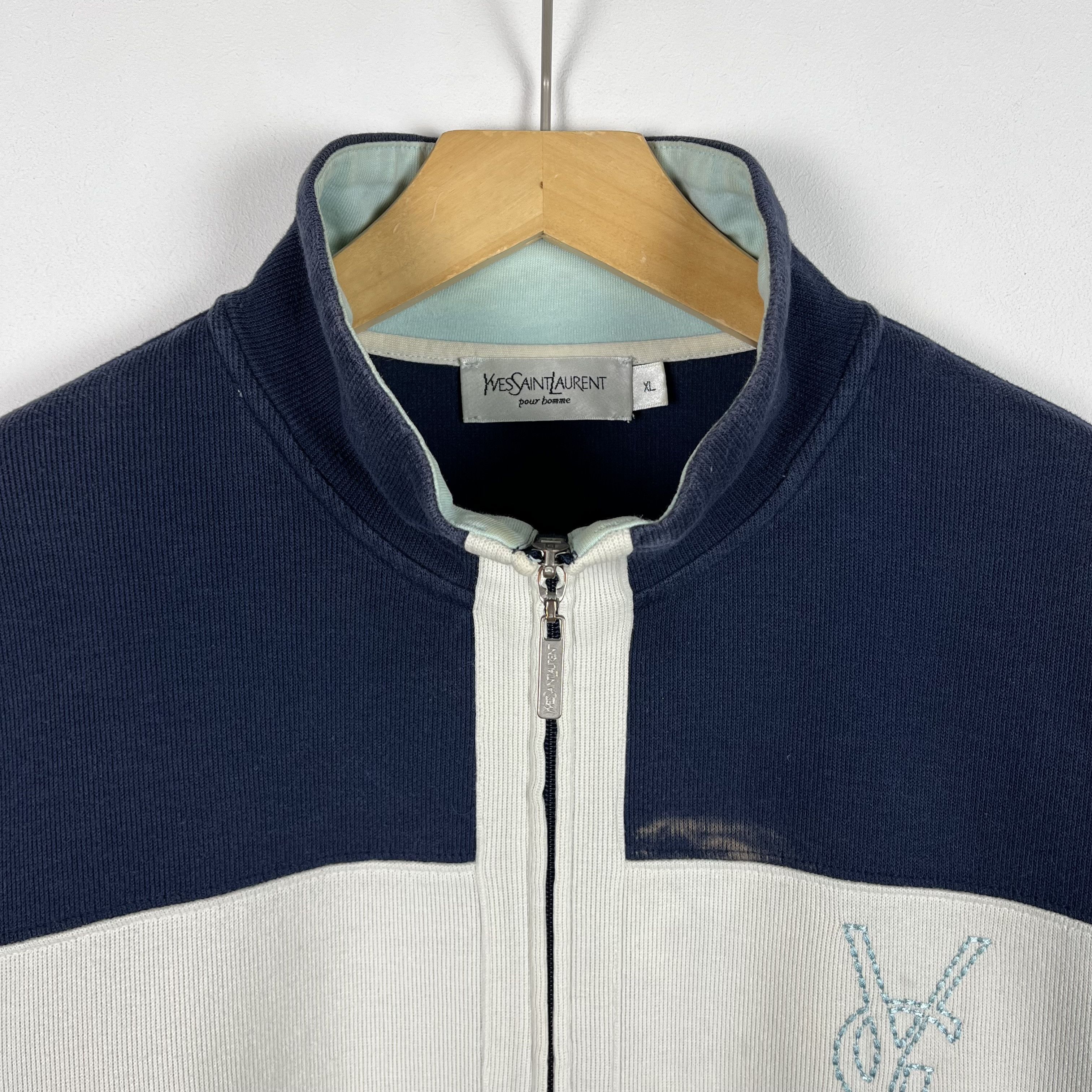 Yves Saint Laurent Vintage Yves Saint Laurent YSL Big Logo Zip Sweatshirt 90’s Size US XL / EU 56 / 4 - 9 Thumbnail