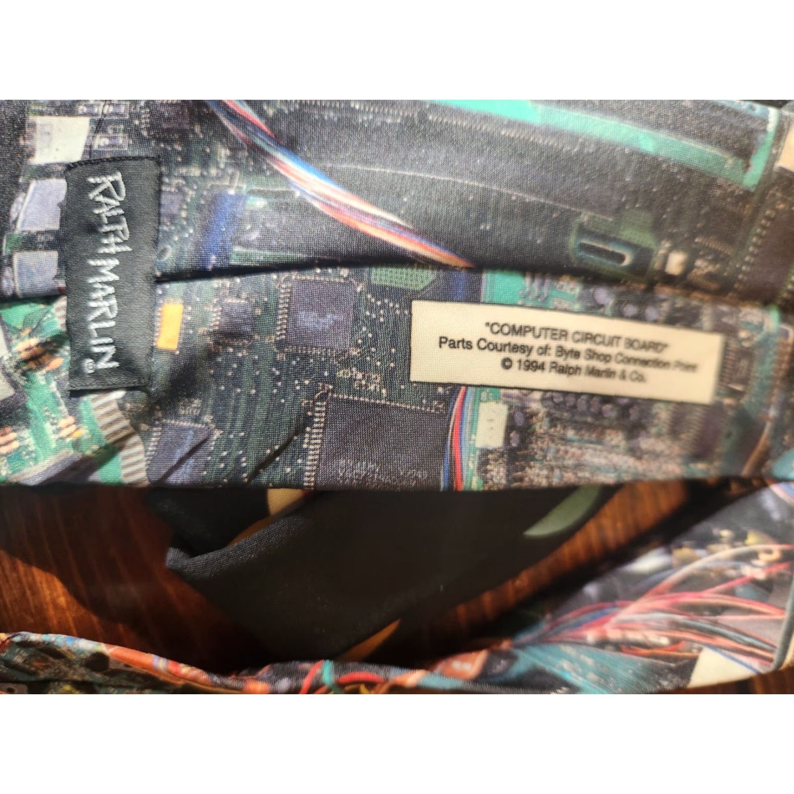 Vintage VINTAGE Ralph Marlin Men's Neck Tie Computer Circuit Board Pattern USA 1994 Size ONE SIZE - 4 Thumbnail
