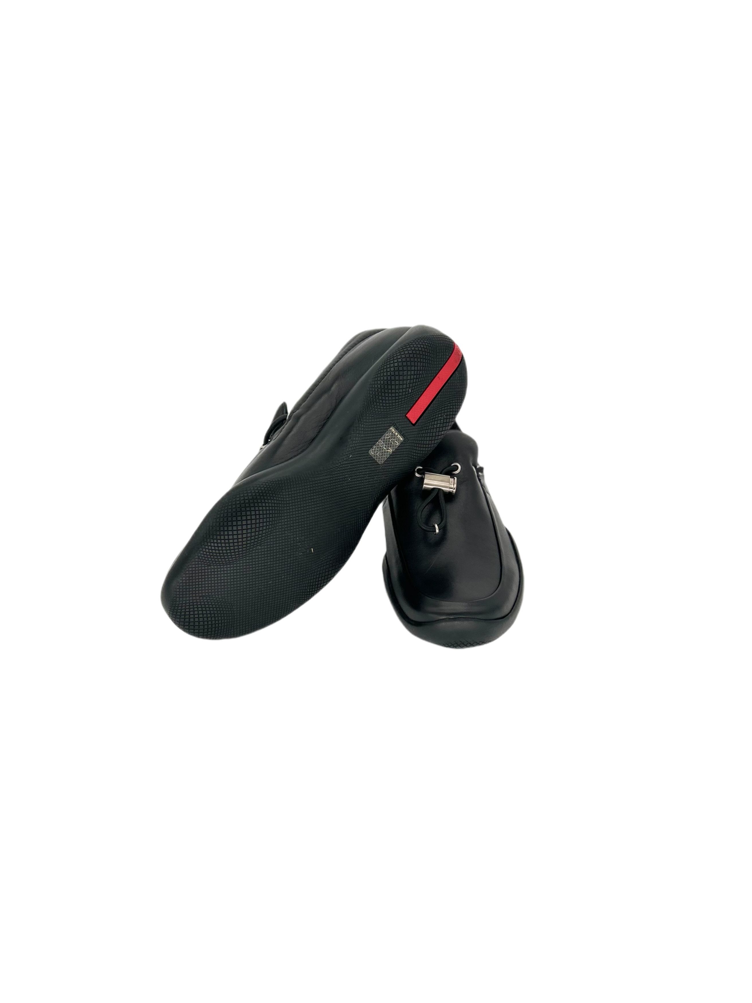 Prada Prada Linea Rossa Black Classic Loafers With Toggle Size US 6 / EU 39 - 4 Thumbnail