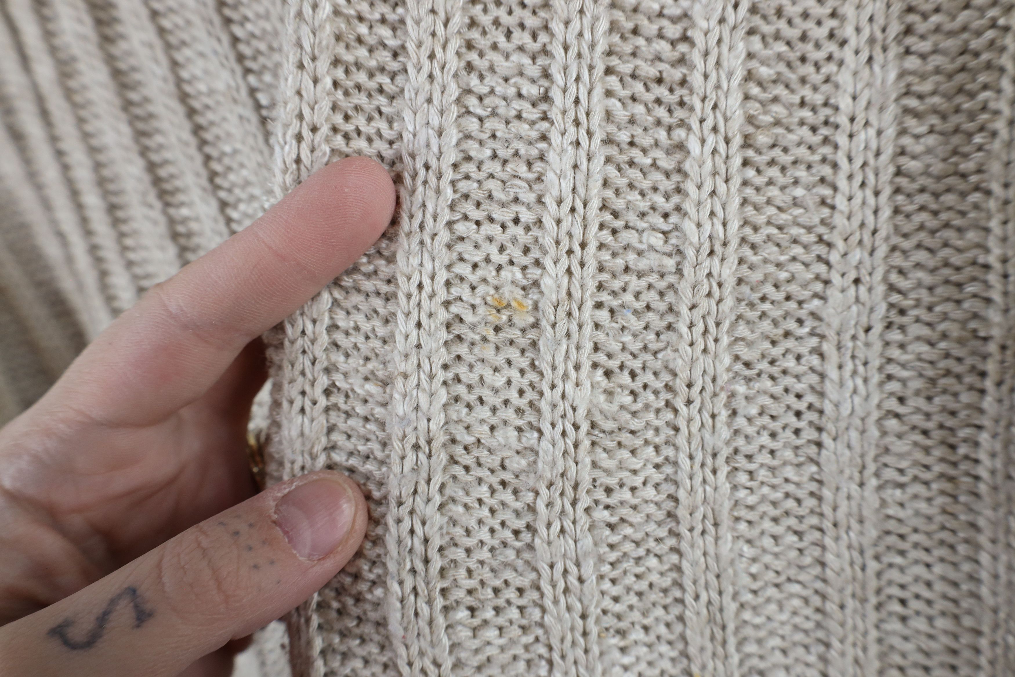 Vintage Vintage 90s Streetwear Ribbed Knit Sweater Oatmeal Brown USA Size S / US 4 / IT 40 - 5 Thumbnail
