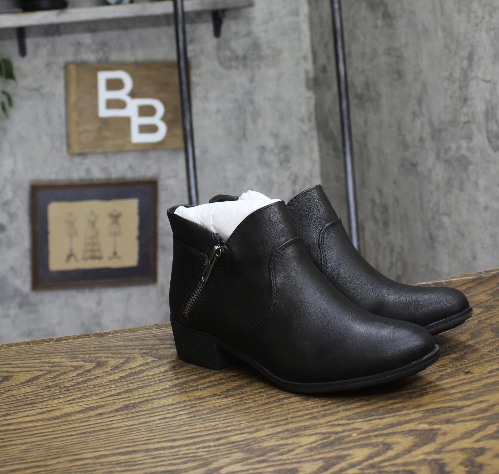 Other Nwt Sun + Stone Leather Ankle Boots 10017856000 Black 5m Size US 5 / IT 35 - 1 Thumbnail