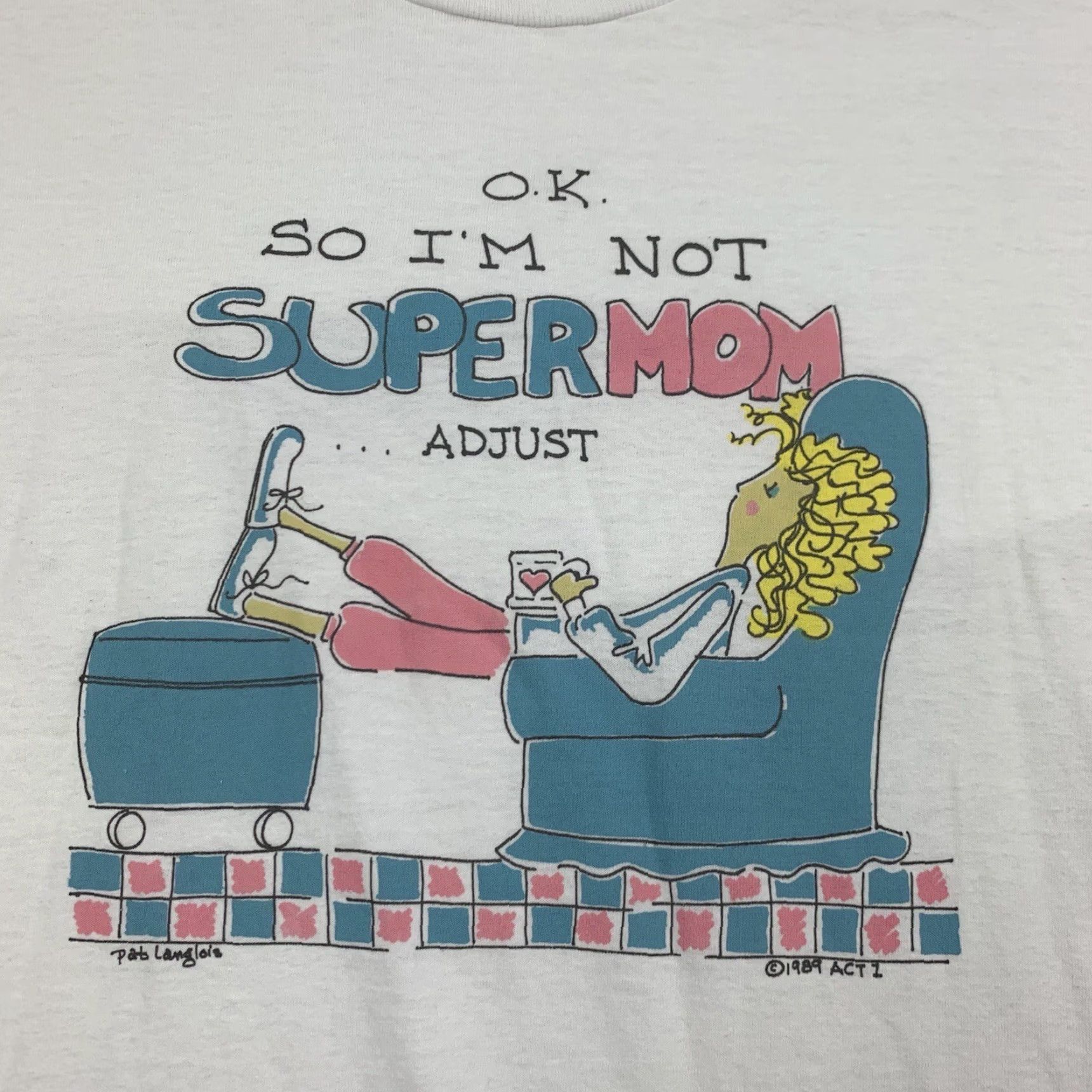 Vintage VINTAGE Mom Shirt Adult XL White I’m Not Super Mom 1980s Graphic Goofy Screen Stars Tee Mens XL 80s Funny Size US XL / EU 56 / 4 - 2 Thumbnail