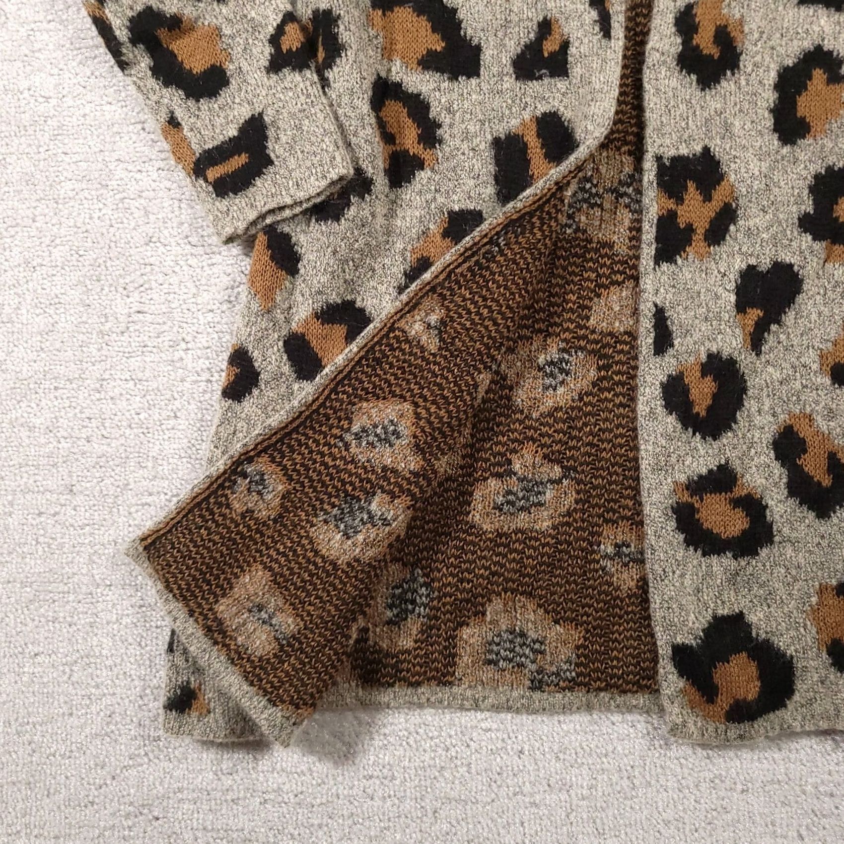 Apt. 9 Apt 9 Open Front Duster Cardigan Sweater Women's PM Petite Animal Print Leopard Shirt Womens Petite Multicolor Leopard Theme Open Front Cardigan Size M / US 6-8 / IT 42-44 - 5 Thumbnail