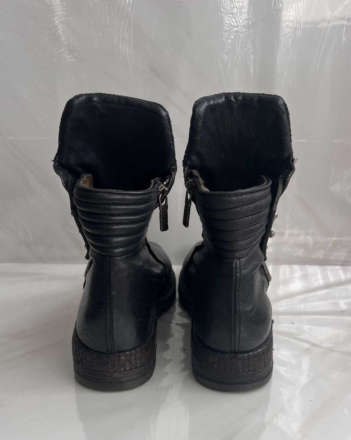 A.S.98 As 98 Airstep Zipper Boho Black Biker distressed boot Size US 8 / IT 38 - 8 Thumbnail
