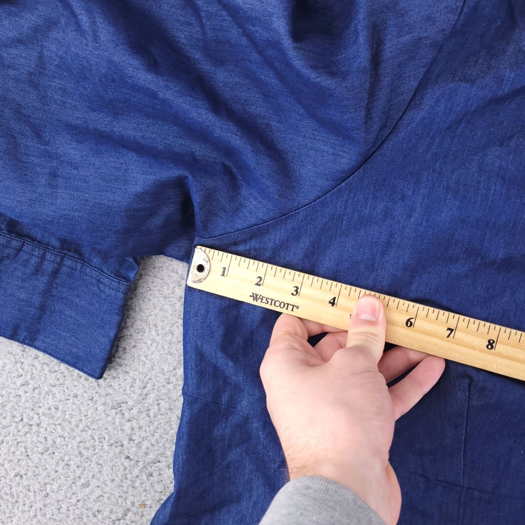 Vintage Ashley Stewart Shirt Womens Plus 26 Blue Denim Chambray Long Sleeve Button-Up Size 4XL / US 24-26 - 4 Thumbnail