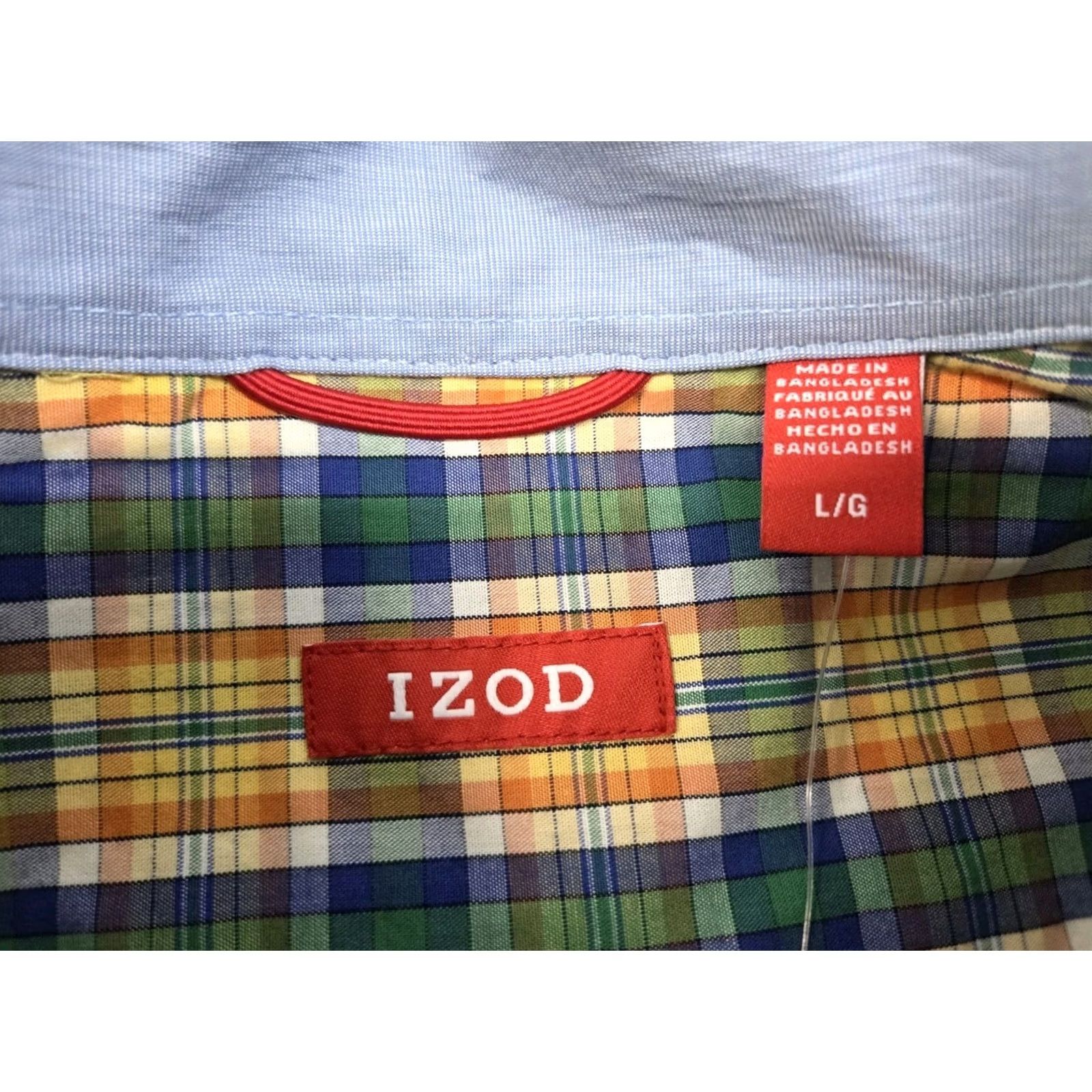 Izod NWT IZOD Mens Long Sleeve Button Up Plaid Shirt L Multicolor Casual, Travel, Business Fabric Cotton Woven Pocket Button-Down Collared Size US L / EU 52-54 / 3 - 3 Thumbnail