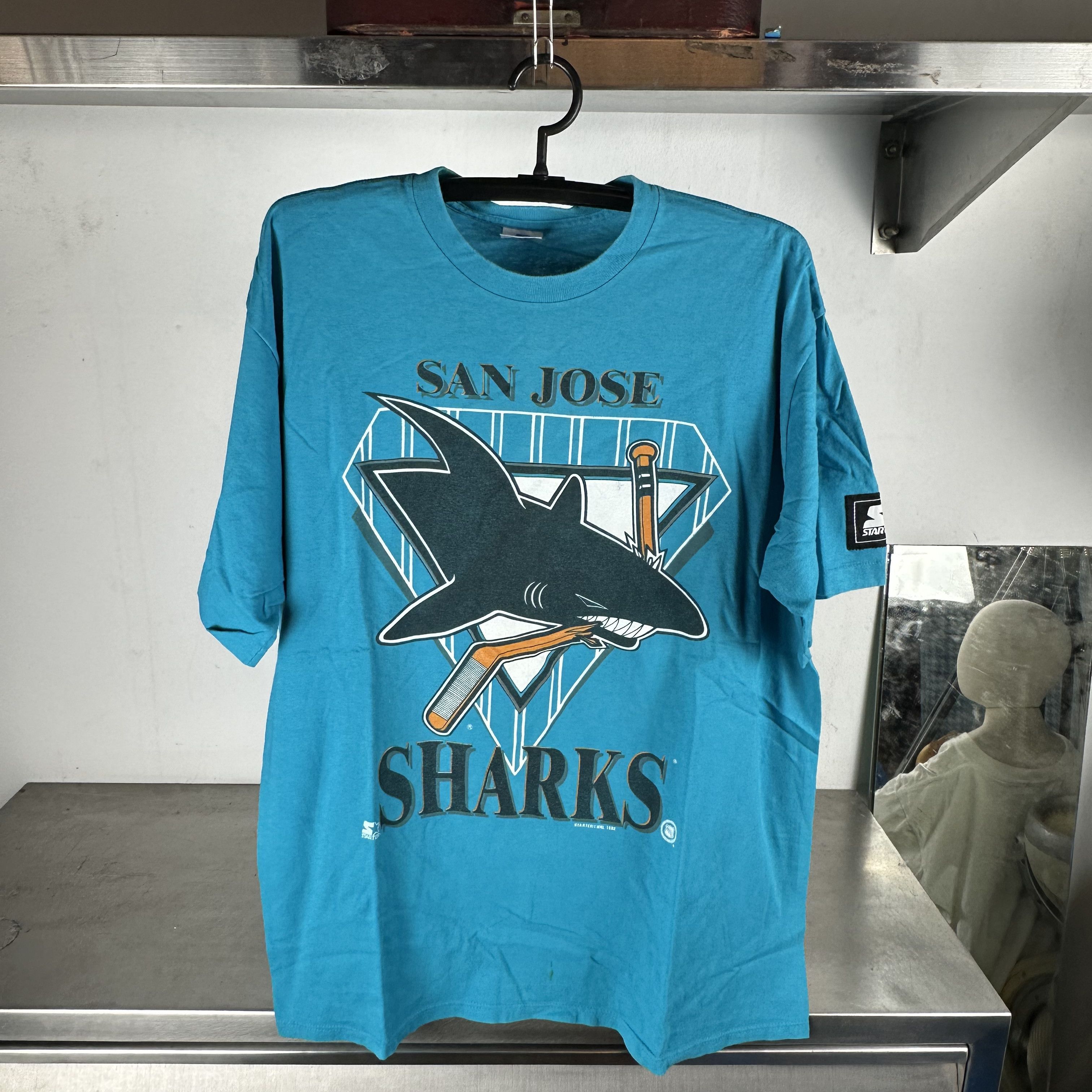 Vintage ​​​1992 San Jose Sharks NHL Starter Graphic XL T-Shirt Size US XL / EU 56 / 4 - 1 Thumbnail