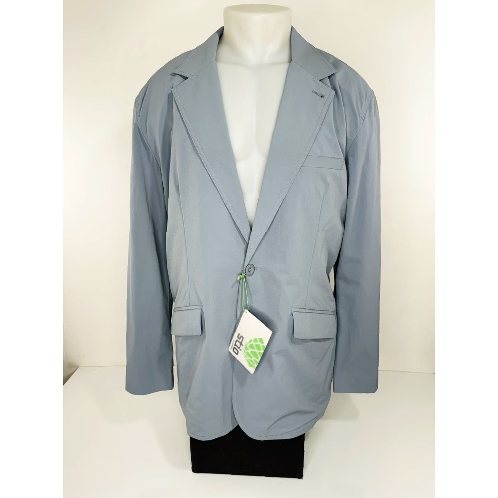 Vintage Stio Blazer Mens 44 Lightweight Travel Nylon Blazer Jacket Blue 90s Style Decade Mens B10.5 Size 44R - 2 Thumbnail