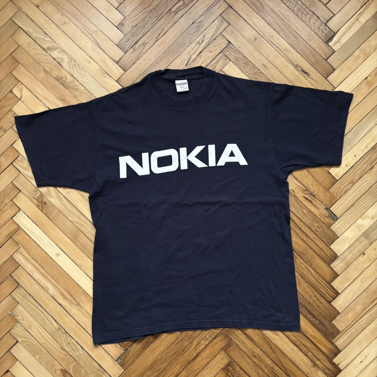 Jerzees × Vintage Vintage 90’s Nokia Promo T-Shirt Jerzees Tag Crazy Boxy Fit Size US L / EU 52-54 / 3 - 1 Thumbnail