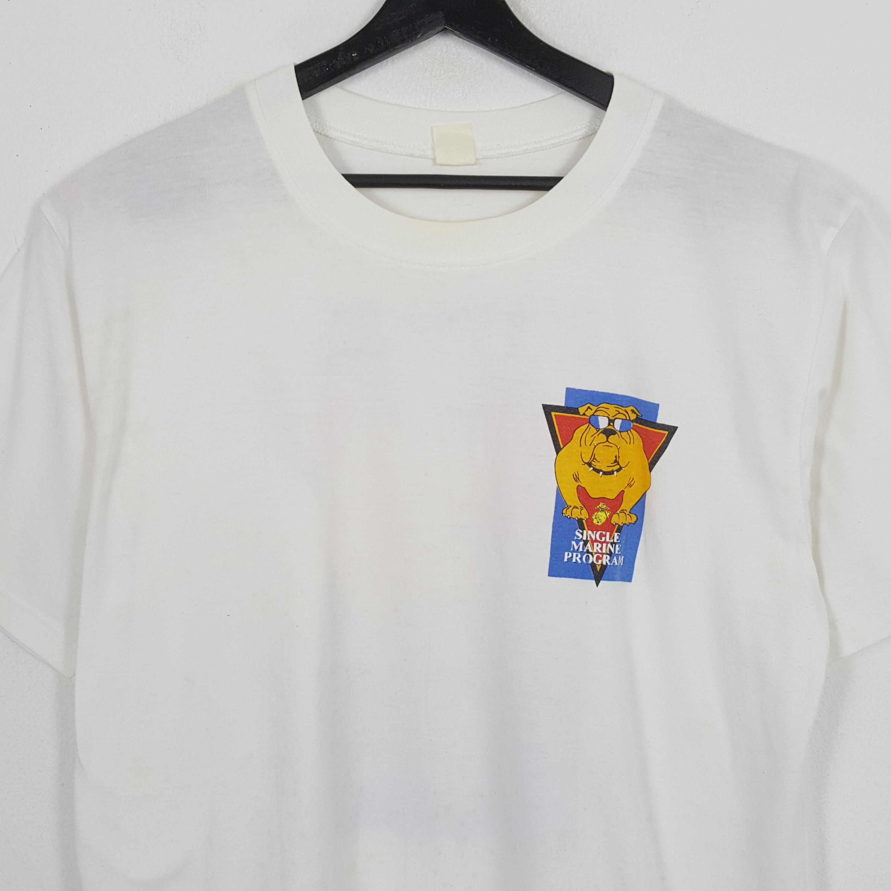 Vintage SINGLE MARINE PROGRAM Backprint Design Vintage Tshirt Size US XL / EU 56 / 4 - 4 Thumbnail