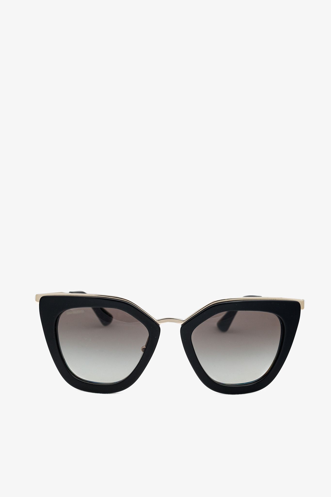 Prada Prada SPR53S Black & Gold-Tone Cat-Eye Sunglasses Size ONE SIZE - 2 Thumbnail