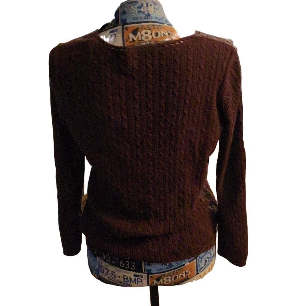 Oscar De La Renta Oscar De La Renta Brown Cable Knit Cardigan Size Medium Size L / US 10 / IT 46 - 7 Thumbnail